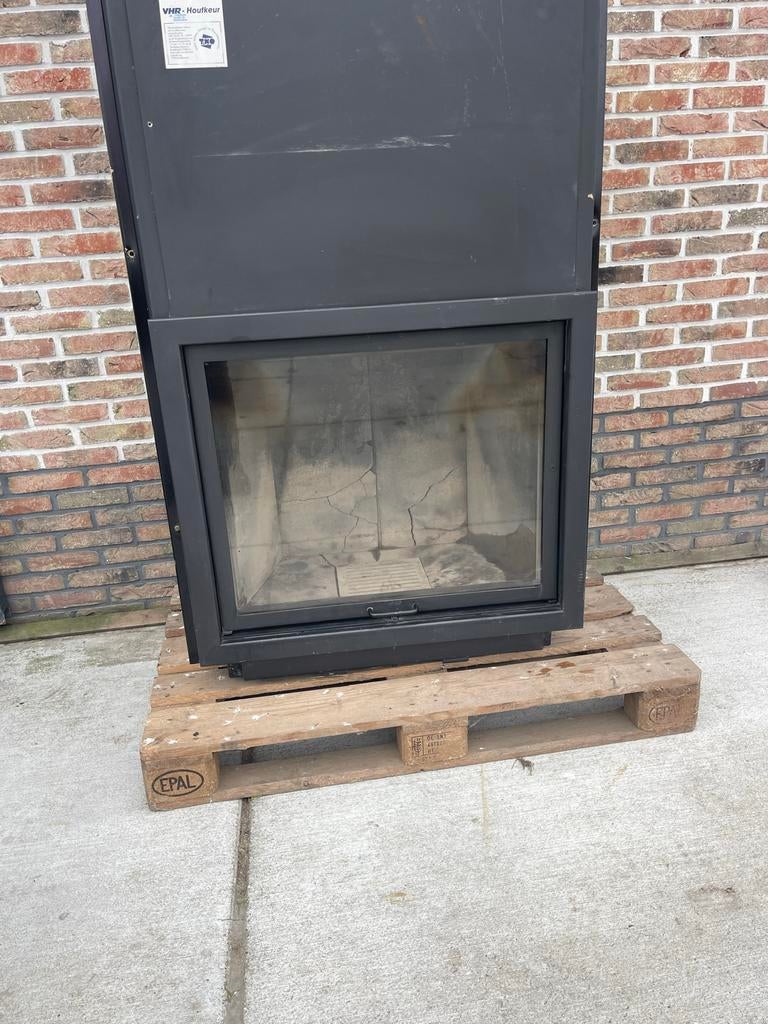 Gebruikte liftdeur inbouwhaard, Huis en Inrichting, Kachels, Ophalen, Gebruikt, Hout, Gaskachel