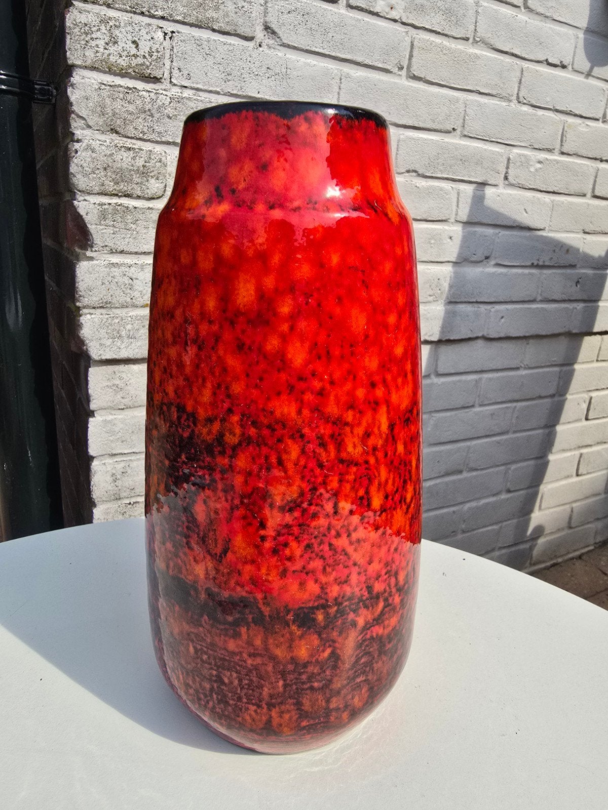 Scheurich keramieke vaas, Huis en Inrichting, Woonaccessoires | Vazen, Ophalen of Verzenden, Rood, Aardewerk of Porselein, Minder dan 50 cm