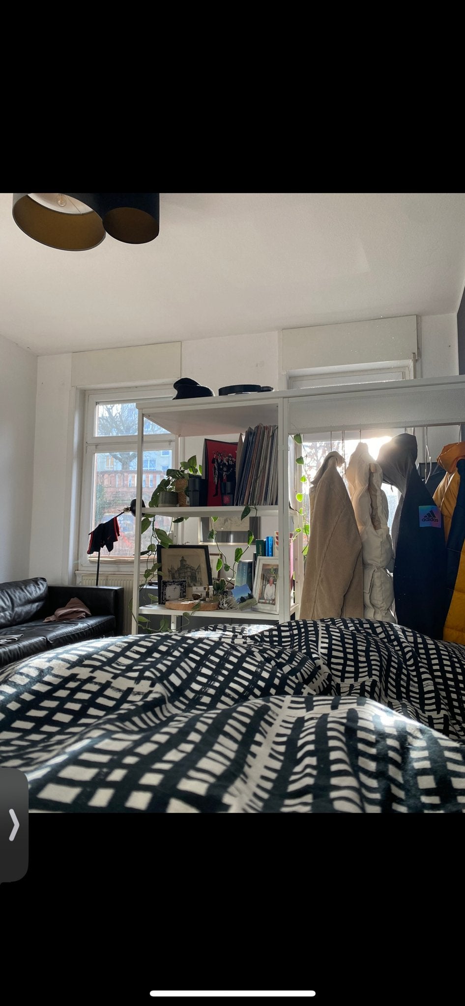 Bed met opbergruimte en kledingrek - Ideaal voor kleine ruim, Ophalen, Gebruikt, Wit, Tweepersoons