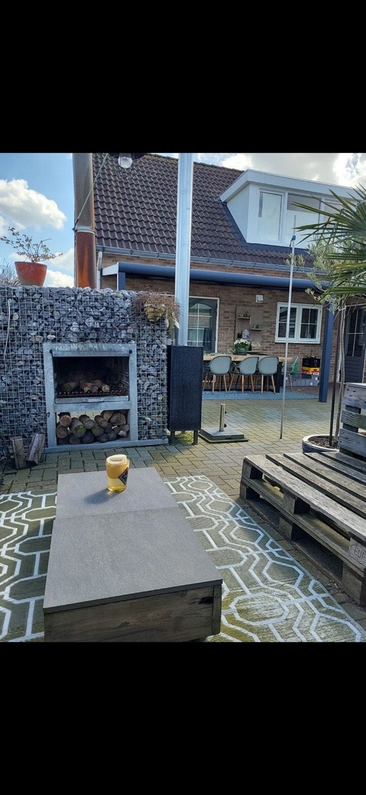 steenkorven buitenhaard, Ophalen, Gebruikt, Vuurkorf