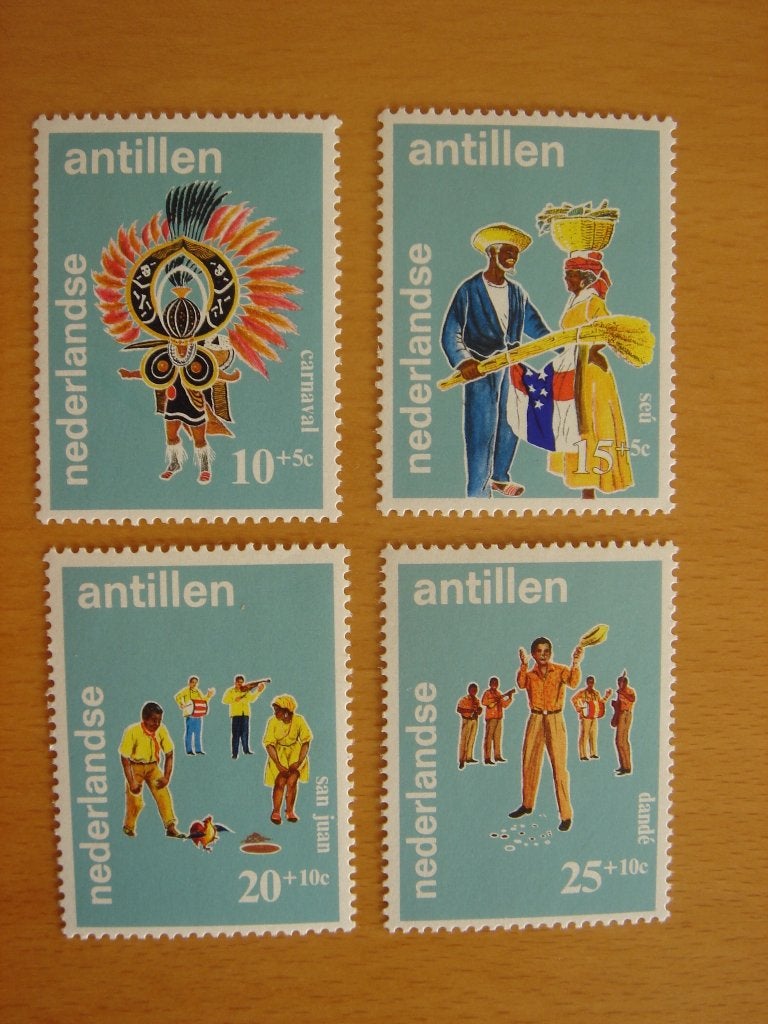 Ned. Antillen 1969 NVPH 410 t/m 413 Folklore Postfris, Ophalen of Verzenden, Postfris