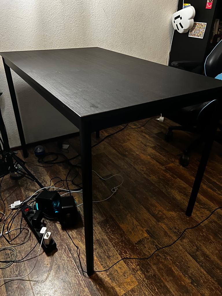 IKEA LINNMON / ADILS Bureau - Zwart (1000x60 cm), Huis en Inrichting, Bureaus, Gebruikt, Computerbureau, IKEA, Modern, Spaanplaat of MDF