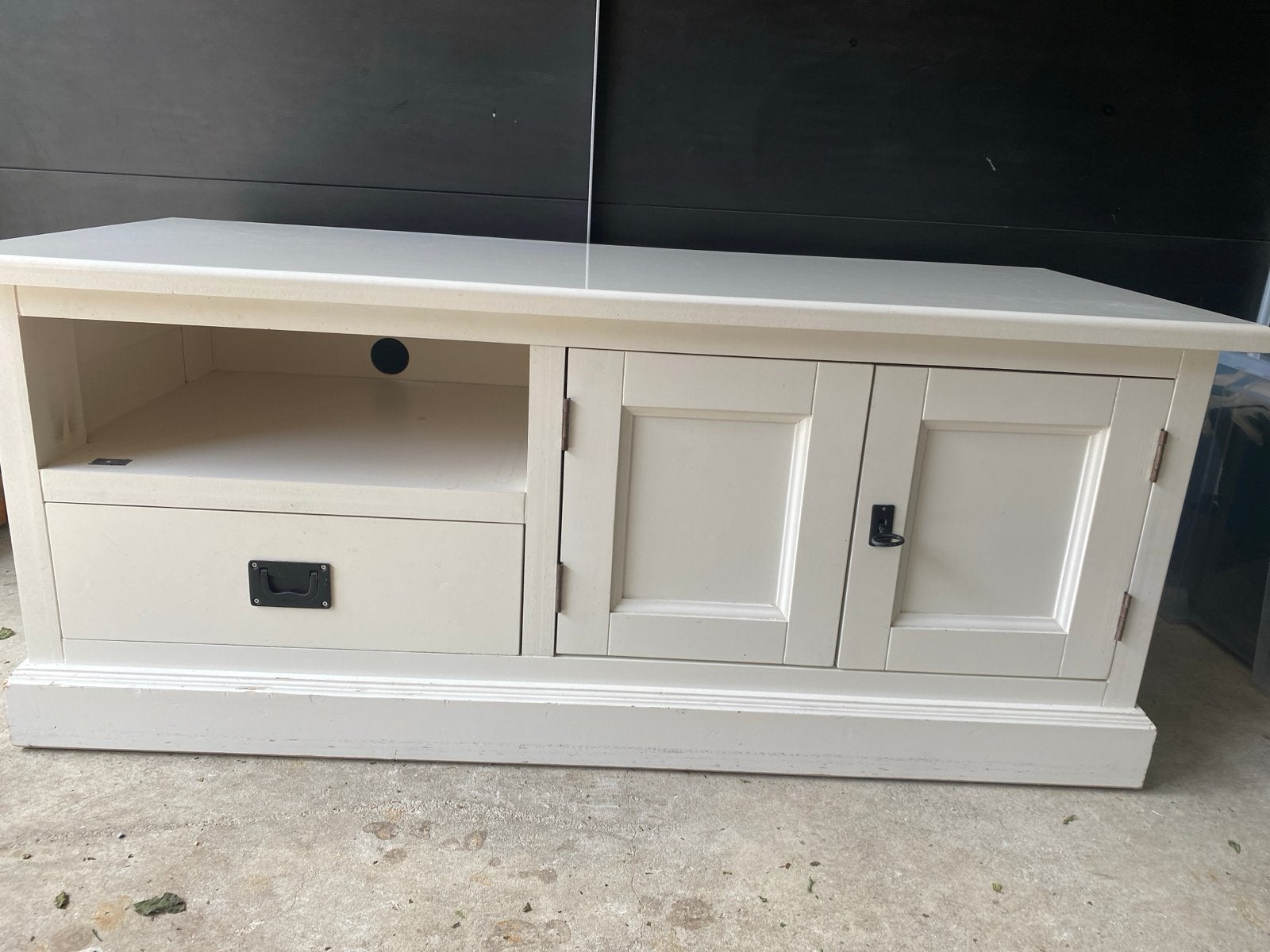 TV-meubel met lade en kastjes, Ophalen, Gebruikt, 100 tot 150 cm, Minder dan 100 cm