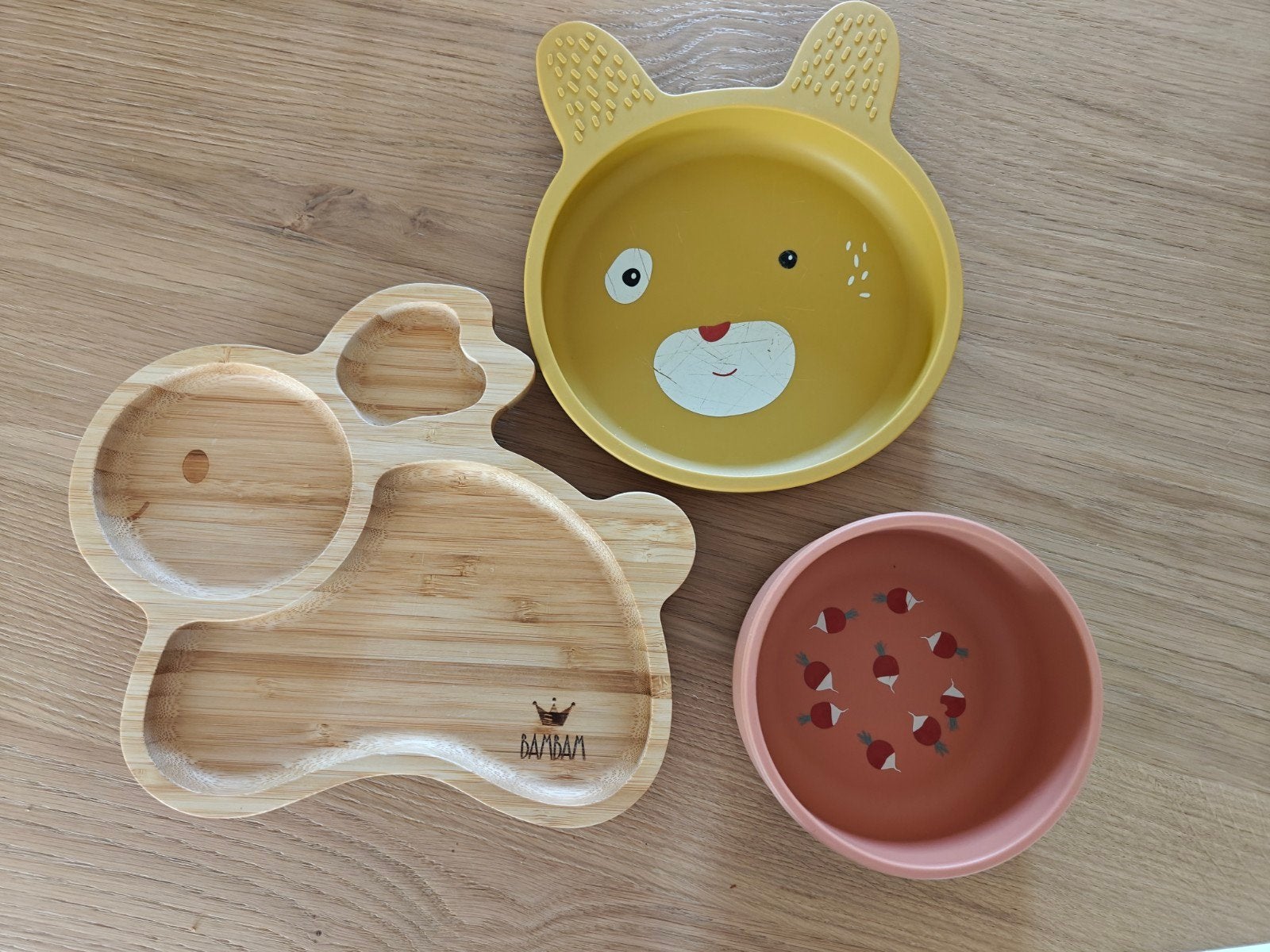 Leuke baby eetset: bordjes en kommetje, Kinderen en Baby's, Ophalen of Verzenden, Gebruikt, BPA-vrij, Overige typen