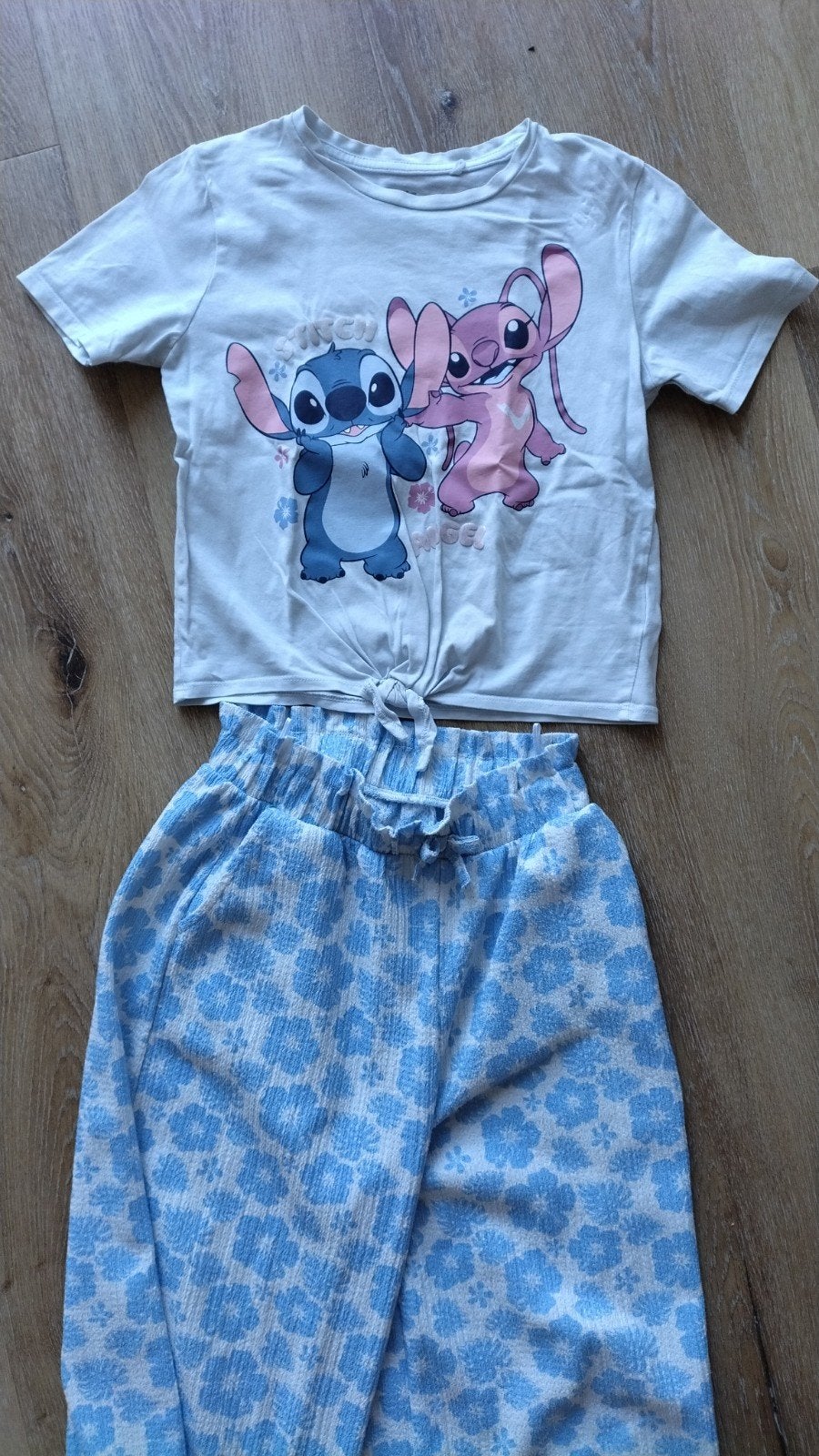 Meisjes Stitch Broek en Shirt Set - Maat 140, Ophalen of Verzenden, Gebruikt, Disney C&A, Meisje