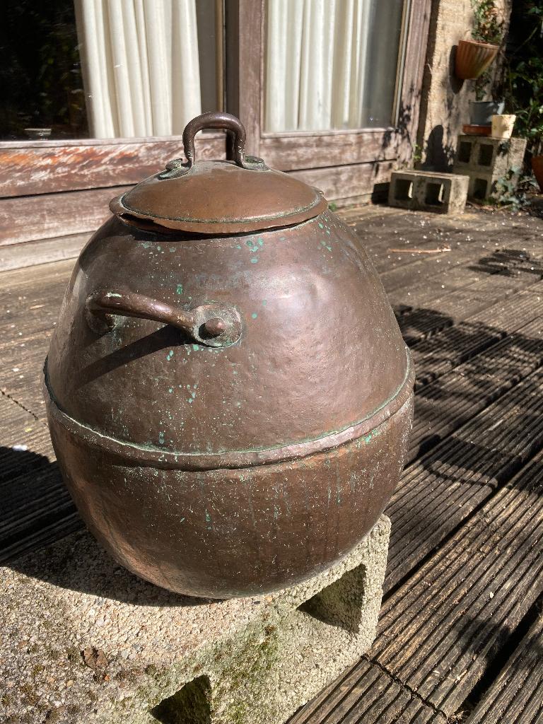 Koper of brons pot en kan, Antiek en Kunst, Antiek | Koper en Brons, Ophalen, Brons