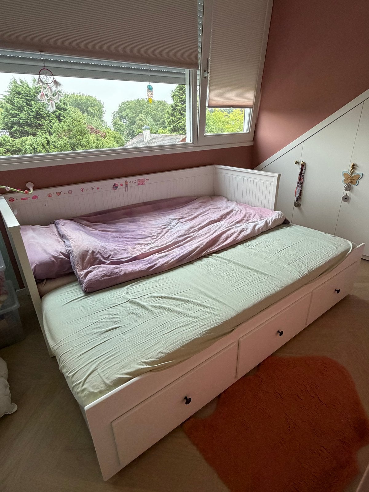 IKEA Uitschuifbed met Opberglades - Wit, Huis en Inrichting, Ophalen, Eenpersoons, Wit, 80 cm