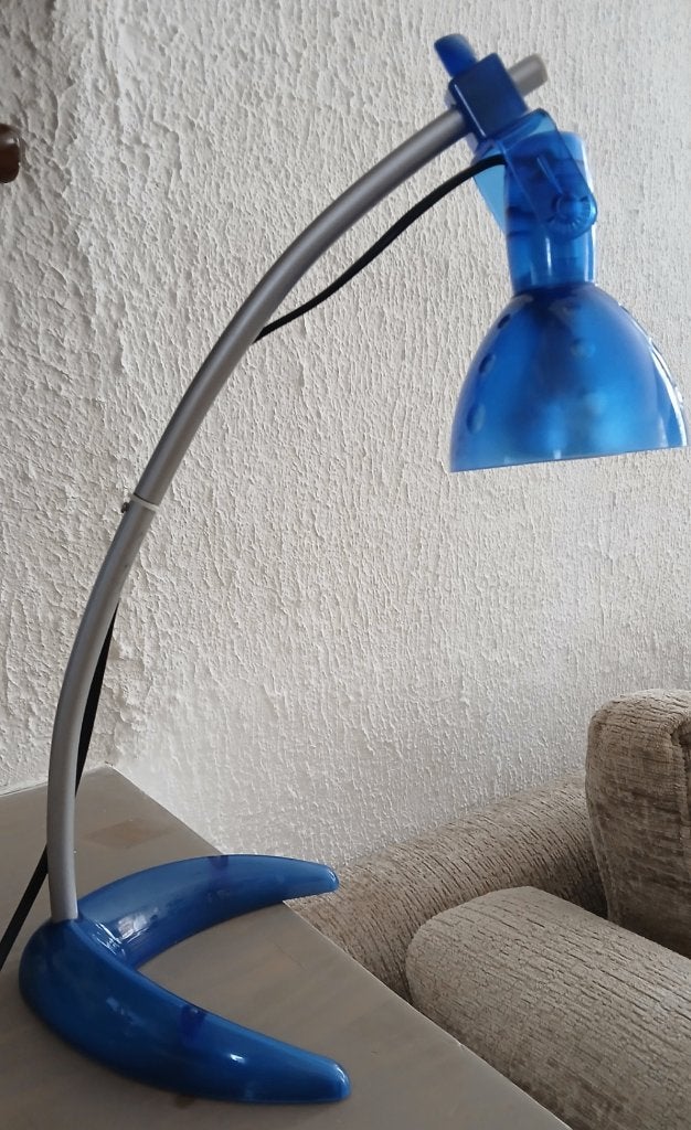Lamp Bureaulamp IKEA Morker , blauw, Ophalen of Verzenden, Zo goed als nieuw, Kunststof, Minder dan 50 cm