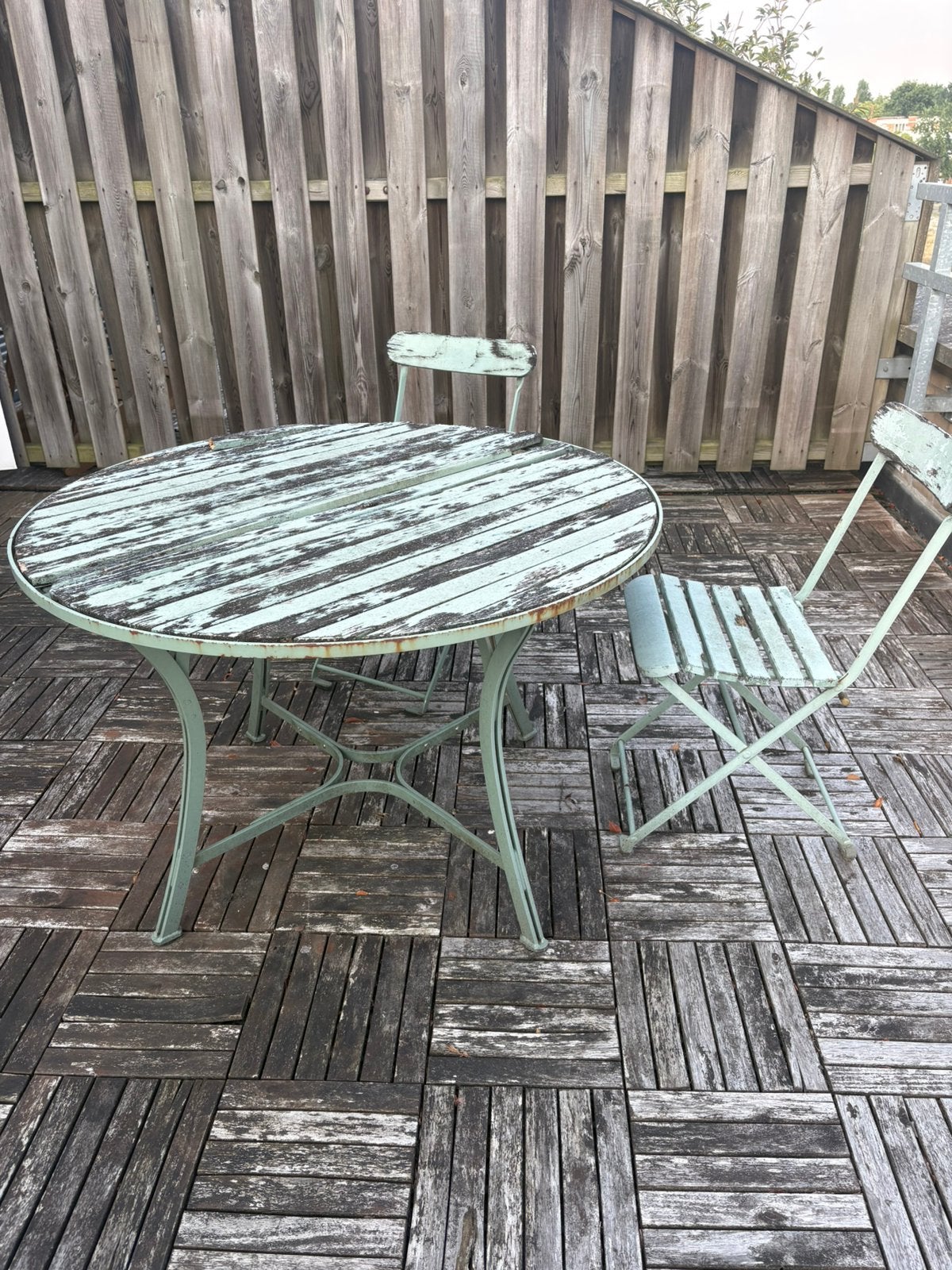 Stalen tuinsetje, Ophalen, Gebruikt, 2 zitplaatsen, Tuinset