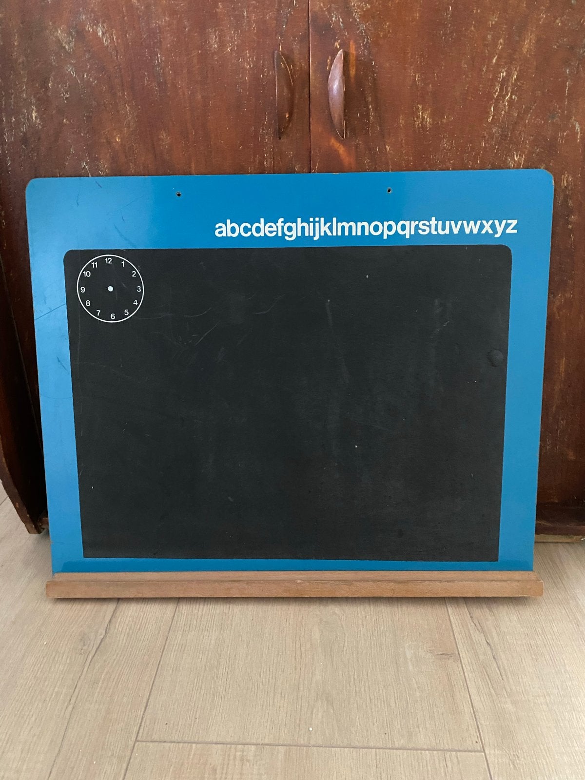 Vintage Schoolbord met Klok en Alfabet, Ophalen, Gebruikt, Taal en Lezen