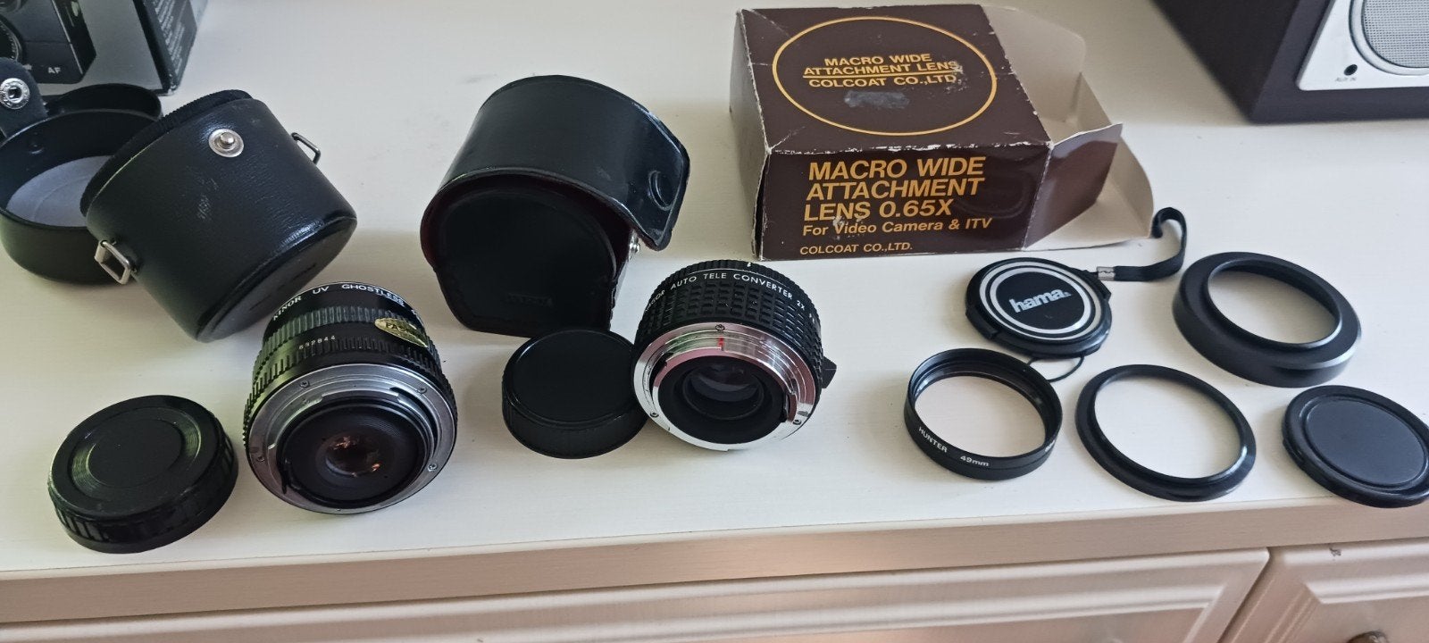 Cameraset: Kinor UV Ghostless lens, teleconverter, filters, Ophalen of Verzenden, Gebruikt, Standaardlens
