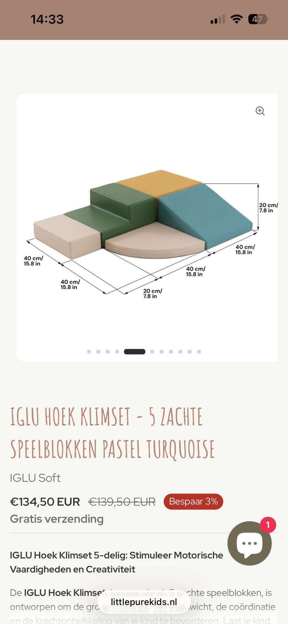 IGLU Hoek Klimset - 5 Zachte Speelblokken Pastel, Ophalen, Zo goed als nieuw, Overige merken