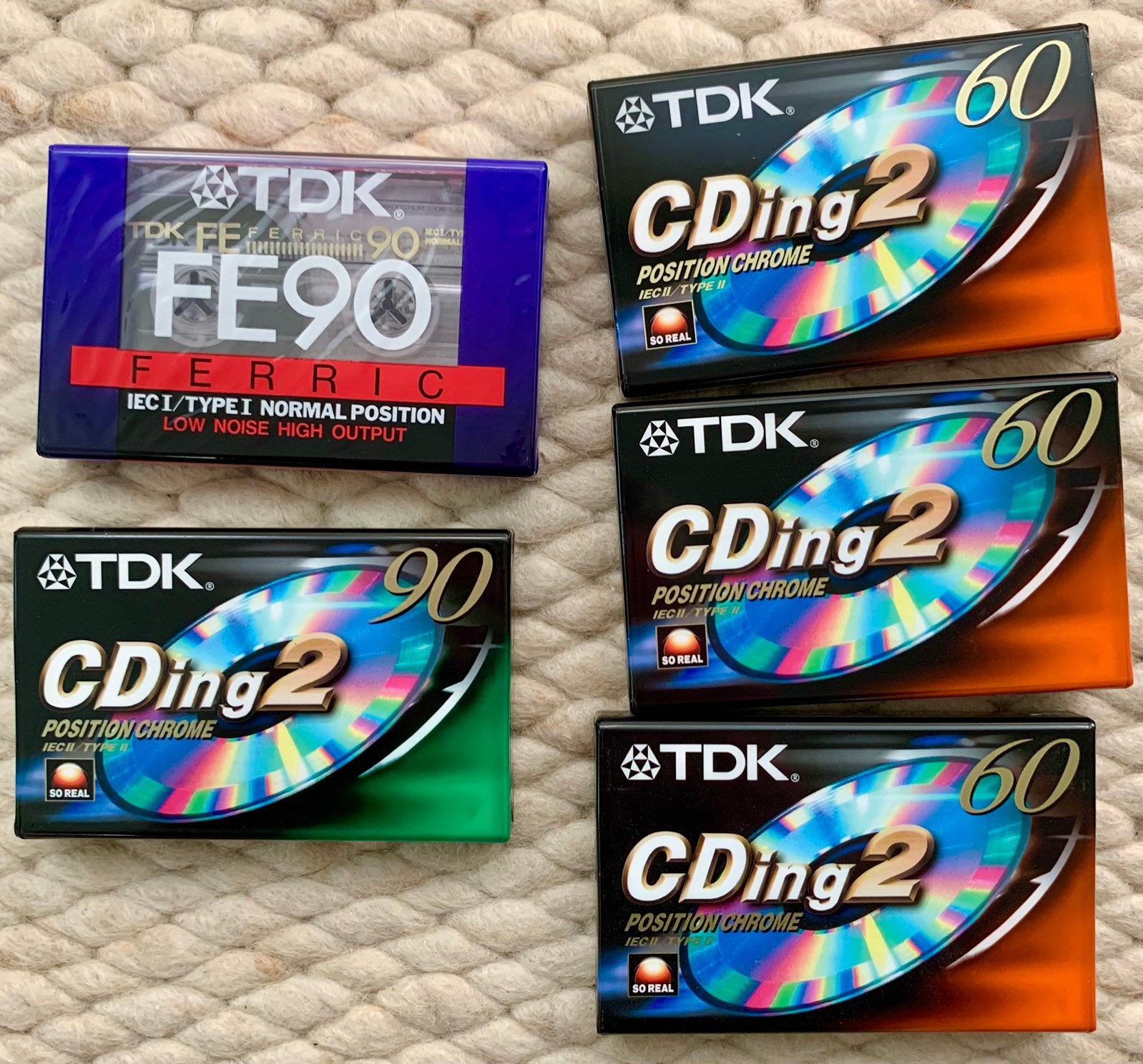5x NOS TDK CDing2 60 90 FE90 cassettebandjes NIEUW OVP CDing, 2 t/m 25 bandjes, Ophalen of Verzenden, TDK Europe GmbH Rosenheimer Strasse 141 e 81671 Munich GERMANY