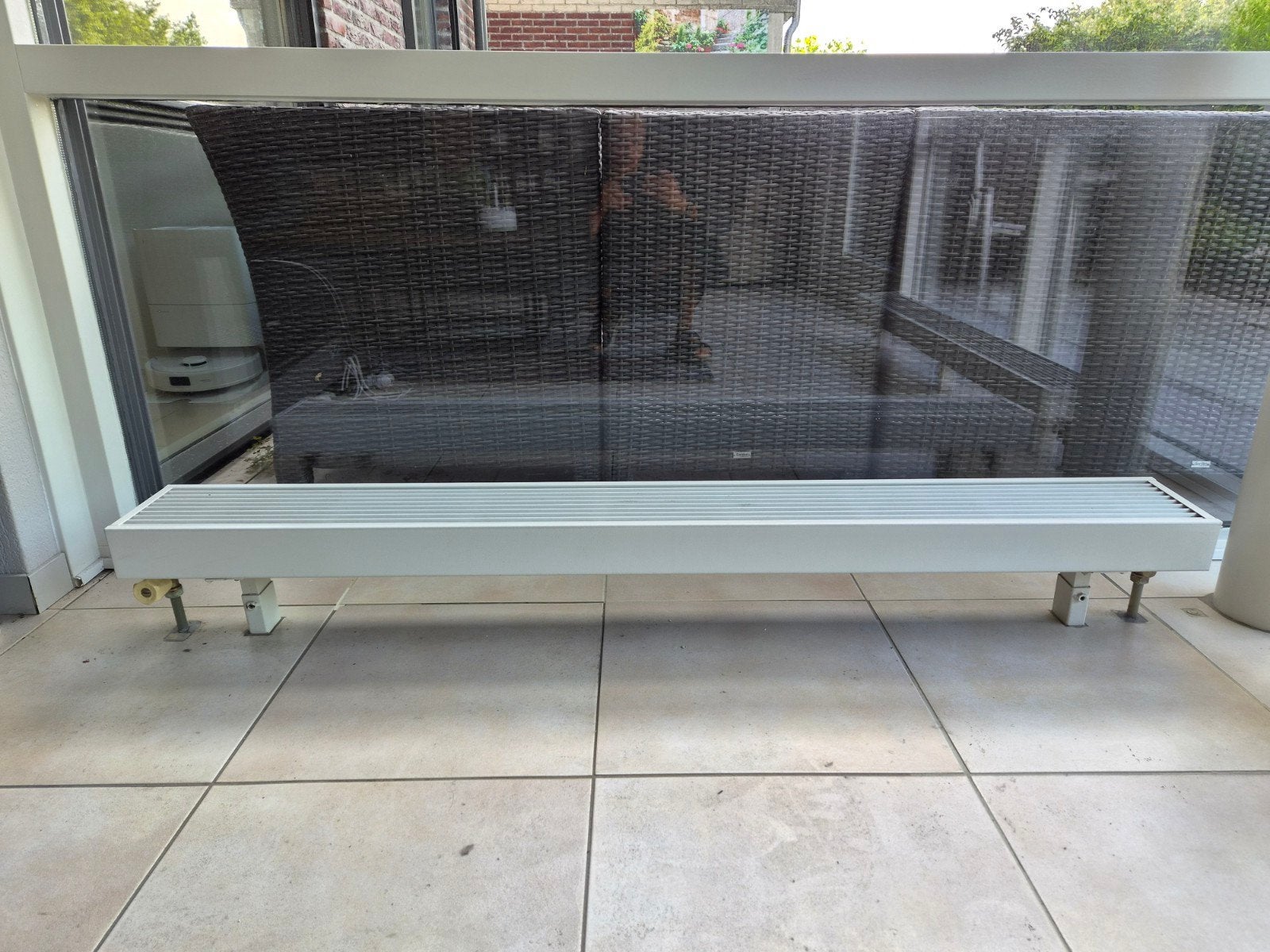 Witte convector radiator mat - 160 cm lang, Ophalen, Gebruikt, Minder dan 30 cm, Radiator