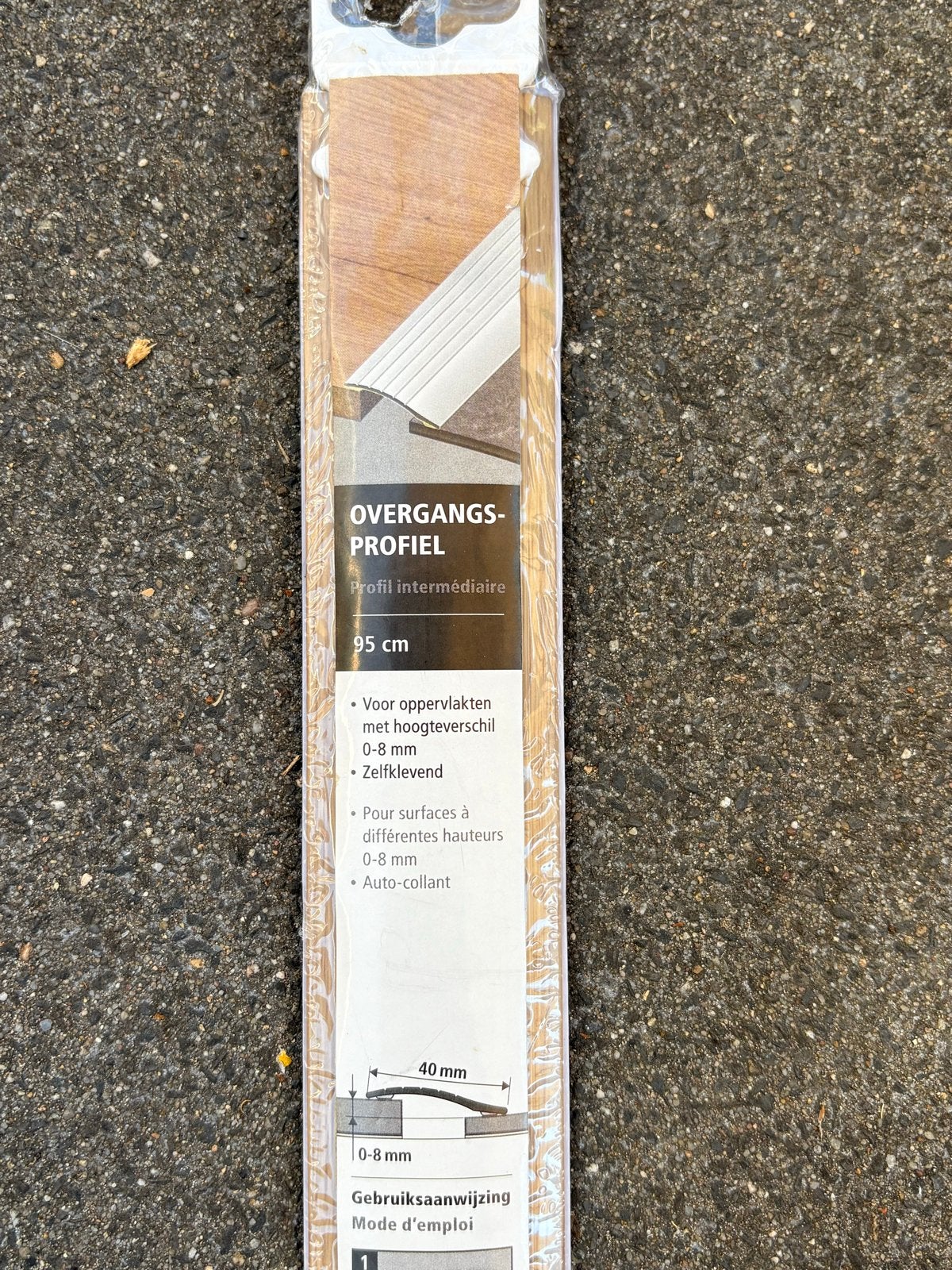 Overgangsprofiel zelfklevend - 95 cm - Licht Eiken, 50 tot 150 cm, Nieuw, Hout, Laminaat