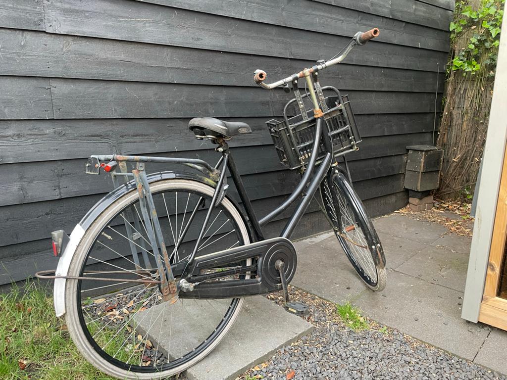 Degelijke stadsfiets met voordrager en mand, Overige merken, Terugtraprem, Ophalen of Verzenden, 53 tot 56 cm