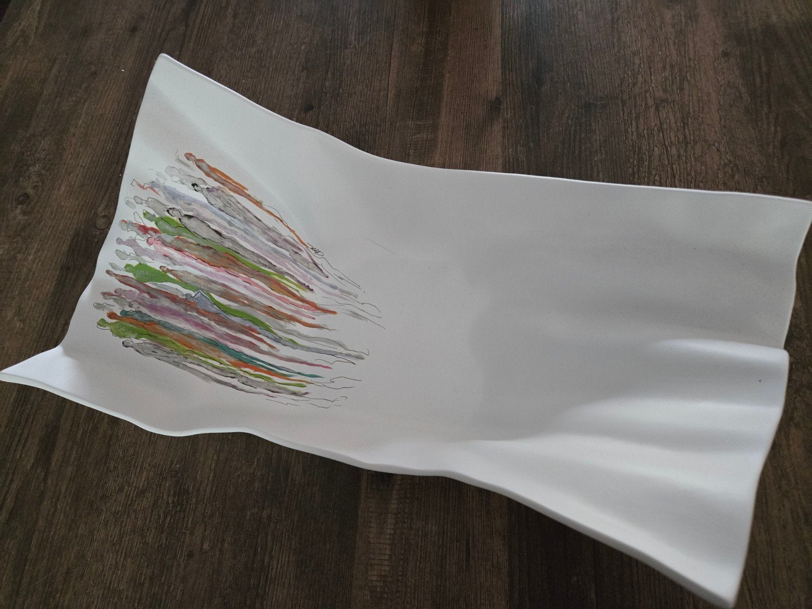 Artihove handgemaakte keramische schaal met abstracte kunst, Antiek en Kunst, Ophalen of Verzenden