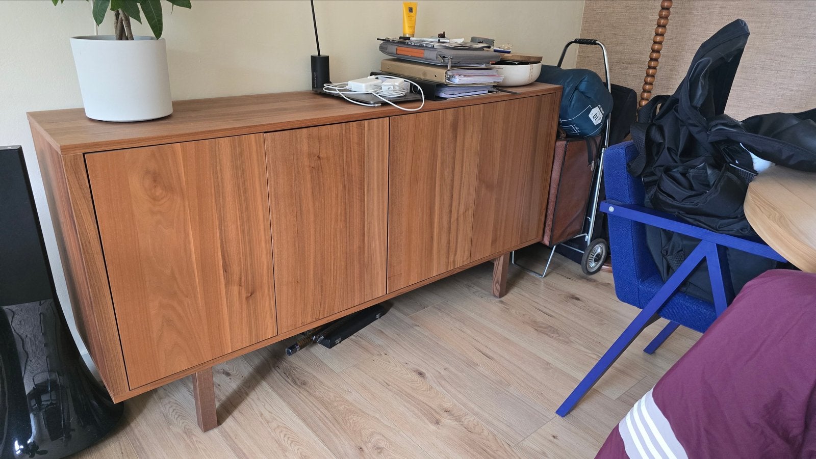 IKEA Stockholm TV-meubel/dressoir walnoot, Gebruikt, 150 tot 200 cm, Ophalen of Verzenden, Met lade(s)
