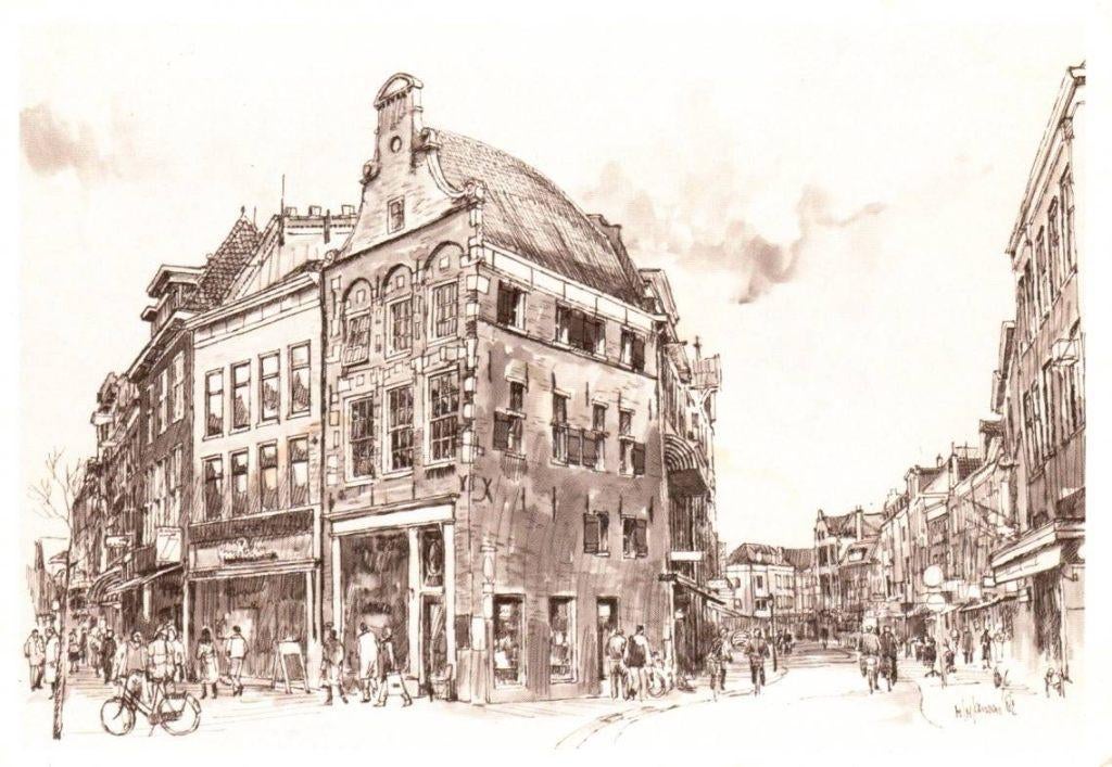 Zwolle Diezerpromedane en Oude Vismarkt tek. Marius Jansen., Verzenden, 1980 tot heden, Gelopen, Overijssel