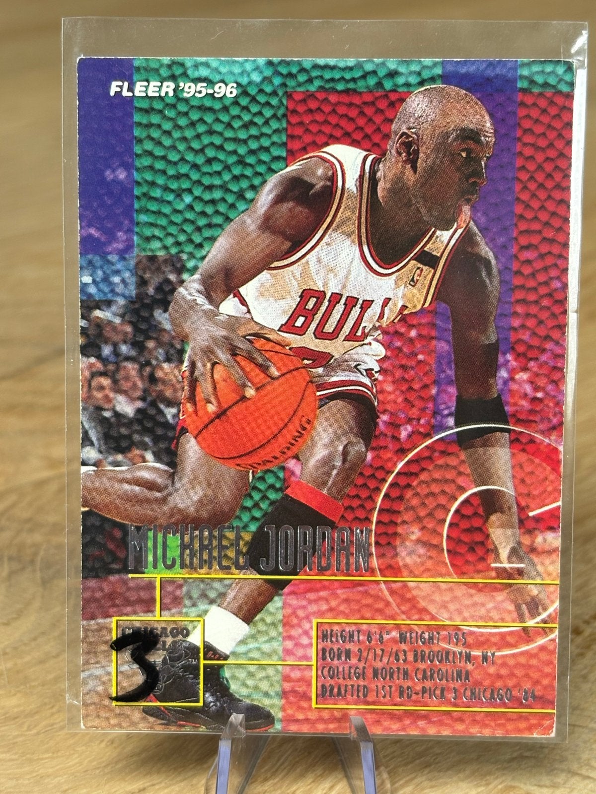 Michael Jordan Fleer '95-96 Basketbalkaart Chicago Bulls, Ophalen of Verzenden, Gebruikt, Buitenlandse clubs, Spelerskaart