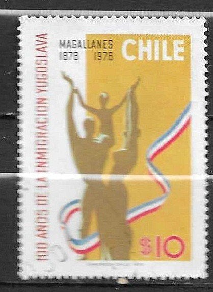 Chili 1978 - 100 jaar Joegoslavische immigratie Magallanes, Ophalen of Verzenden, Gestempeld, Zuid-Amerika