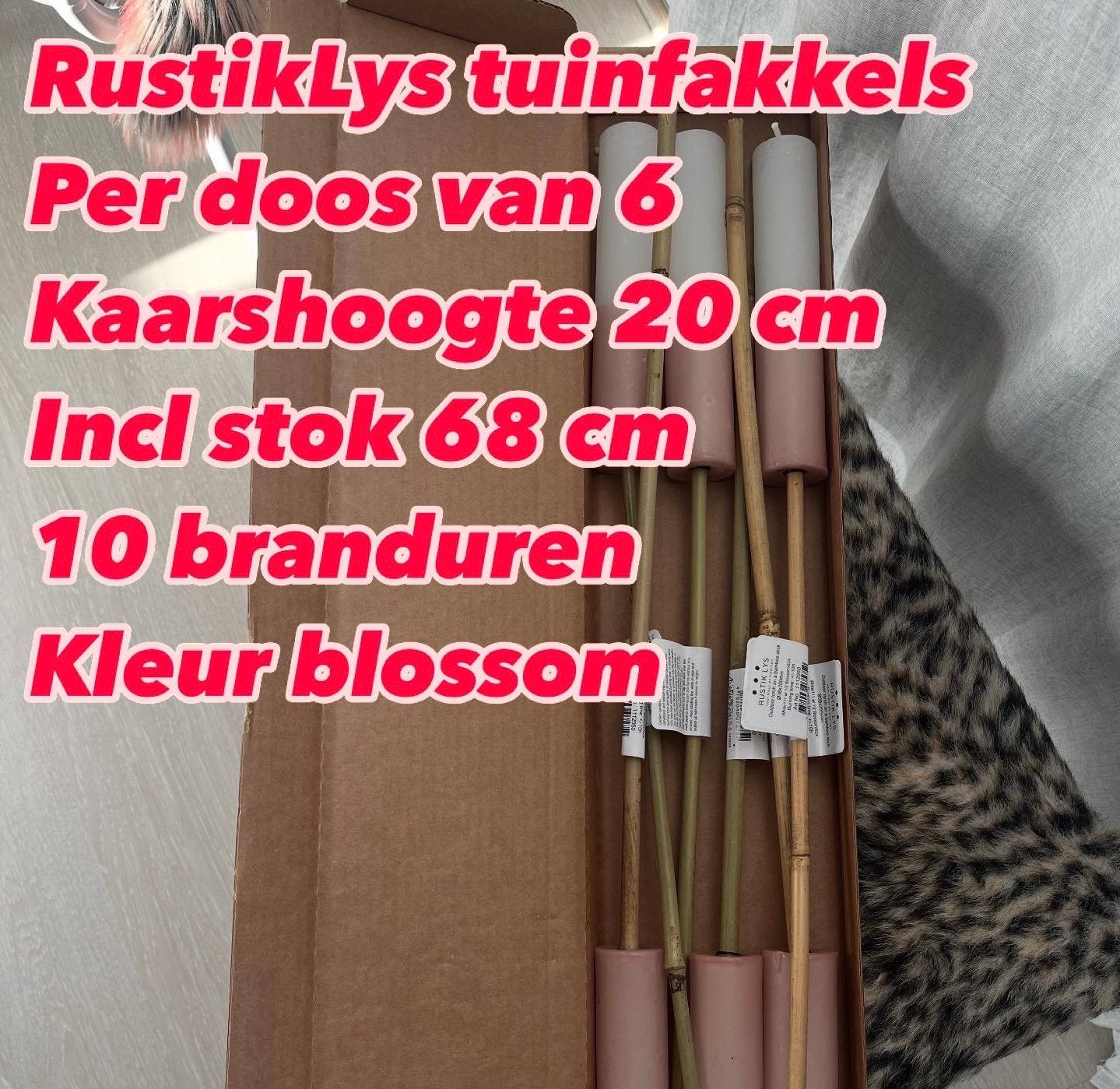 RustikLys tuinfakkels kleur blossom en siena, Ophalen of Verzenden, Nieuw