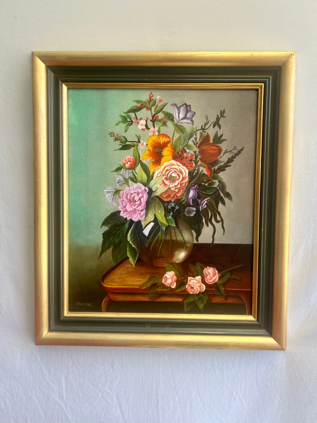 Vintage vondst | Schilderij “Rahmani” |, Antiek en Kunst, Ophalen of Verzenden