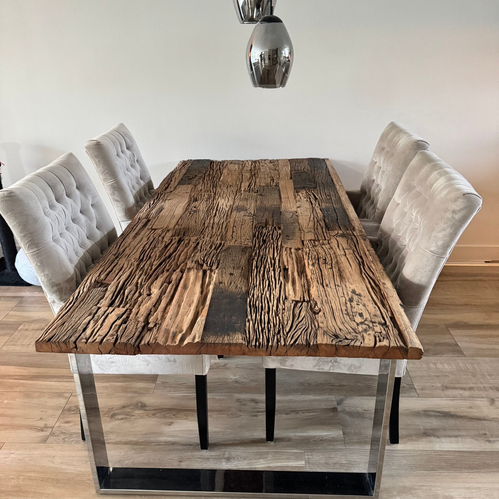 Eetkamer tafel 210 cm en 4 stoelen, Huis en Inrichting, Complete eetkamers, Gebruikt, 4 tot 6 stoelen, Ophalen