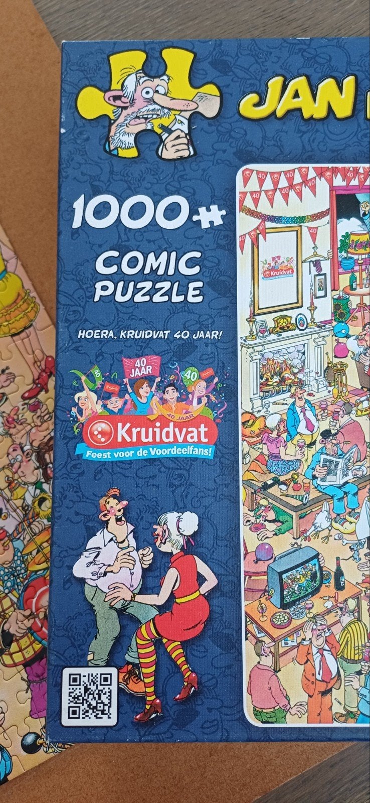 Jan van Haasteren puzzel HOERA KRUIDVAT 40 JAAR 1000 stukjes, Ophalen, 500 t/m 1500 stukjes, Zo goed als nieuw, Legpuzzel