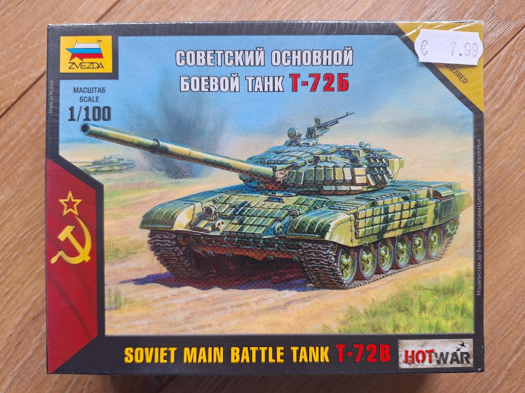 1:100 1/100 Zvezda Soviet Main Battle Tank T-72B (Sealed), Overige merken, Nieuw, Ophalen of Verzenden, Tank