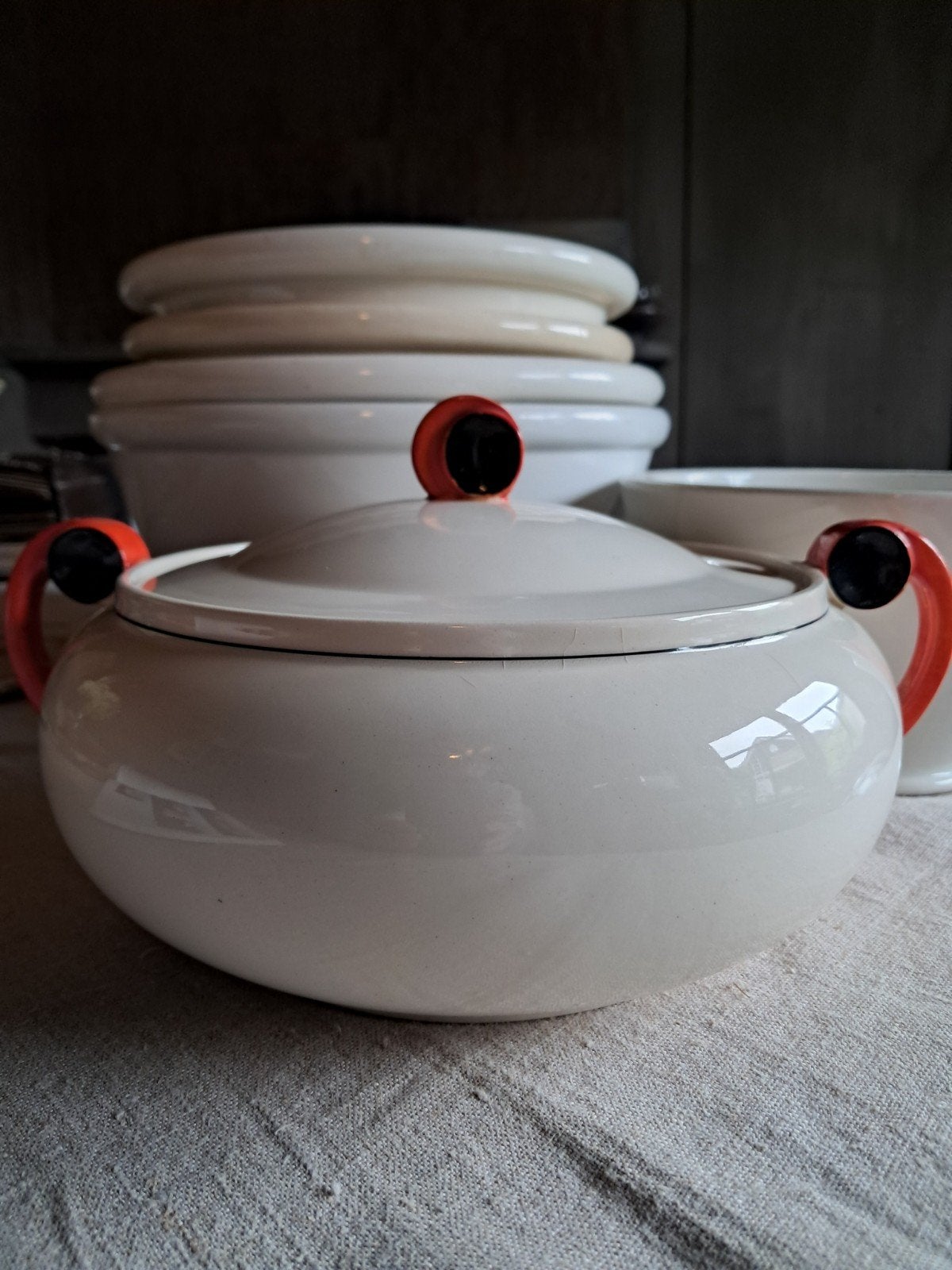 Art Deco, Sphinx, soepterrine Strand, ontwerp E. Bellefroid, Ophalen of Verzenden
