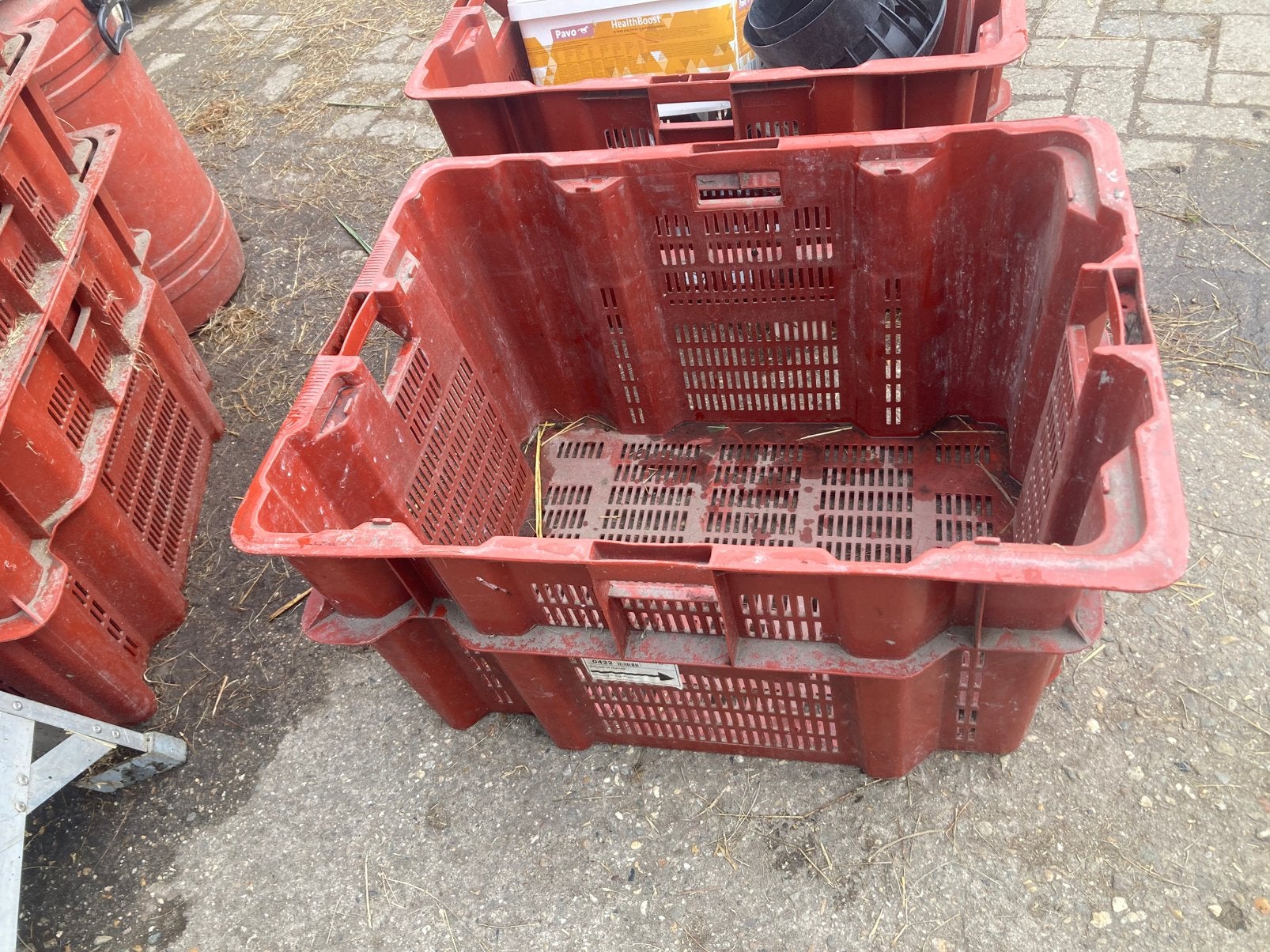 9 grote kratten 60x80x45 cm stapelbaar, Doe-het-zelf en Verbouw, Kratten en Dozen, Ophalen, Doos, Minder dan 35 cm, Zo goed als nieuw