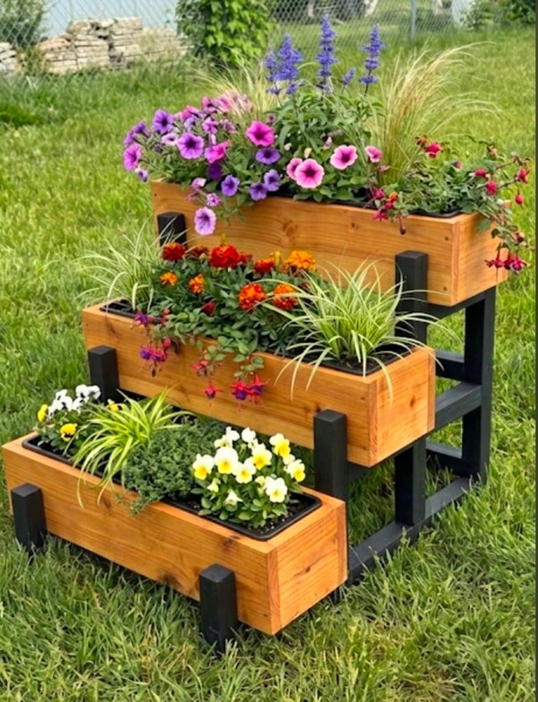 ​ Luxe Trapsgewijze Plantenbak / Bloembak  Douglas & Zwart, Ophalen, Nieuw, Balkon, 60 cm of meer