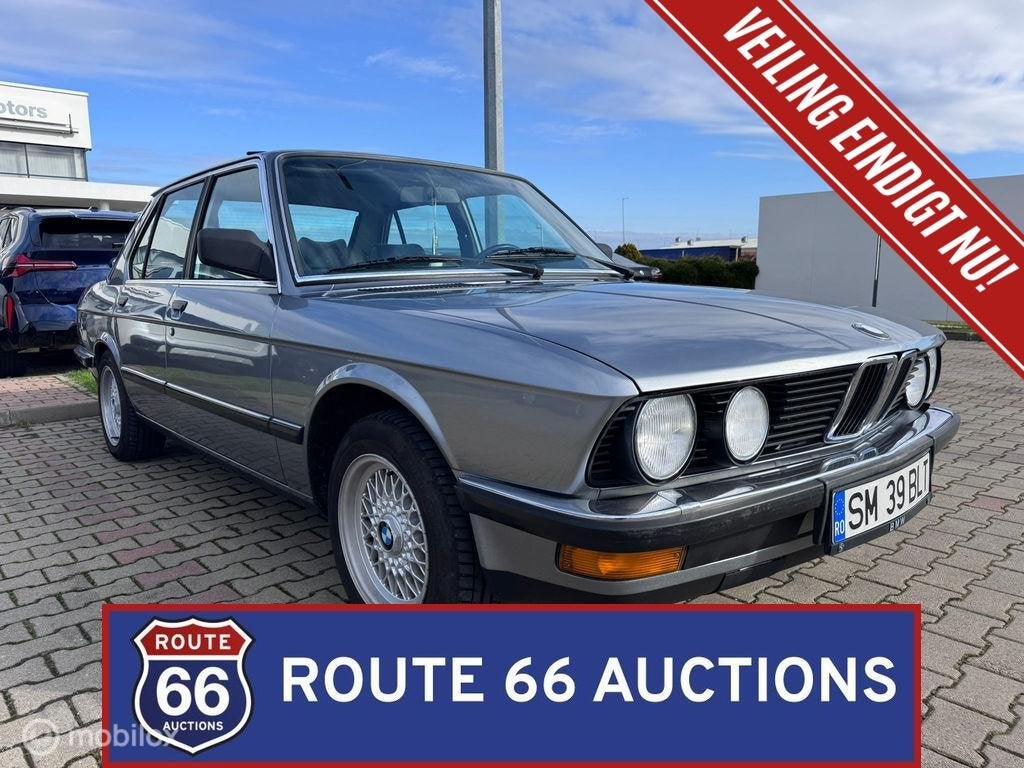BMW 518i | 1985 | Route 66 Auctions, Auto's, Oldtimers, Overige carrosserieën, Zwart, Bedrijf, Handgeschakeld