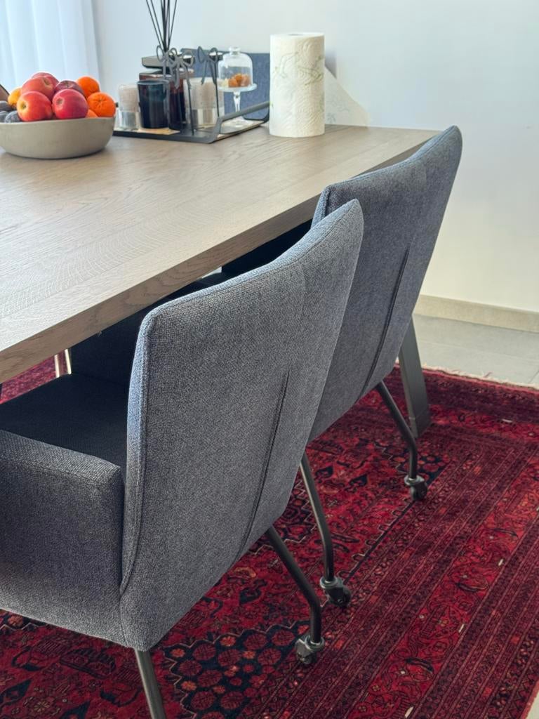 4 Donkerblauwe Designer Stoelen Met Wielen Piet Klerkx Nieuw, Ophalen, Blauw, Nieuw, Vier