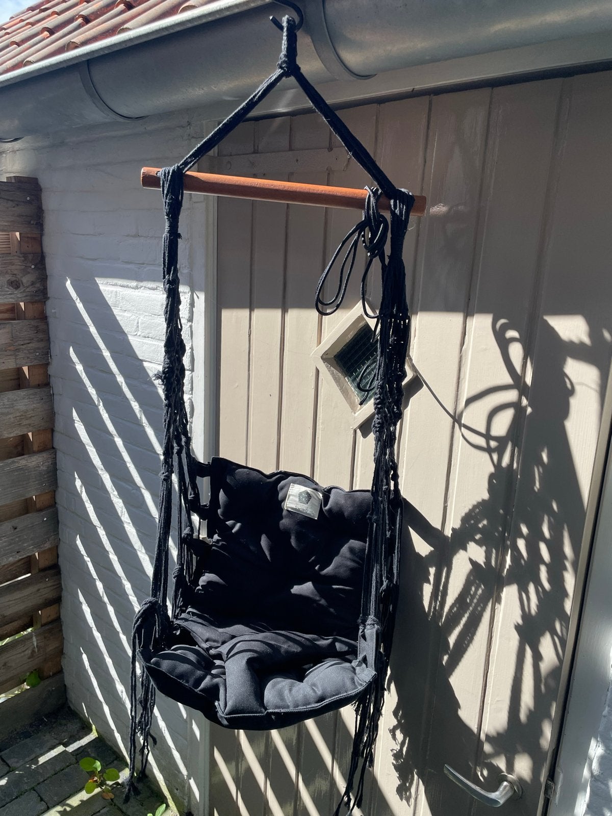 Zwarte baby schommel/ hangstoel 'My Little Swing' met kussen, Ophalen of Verzenden, Zo goed als nieuw, Jongetje of Meisje