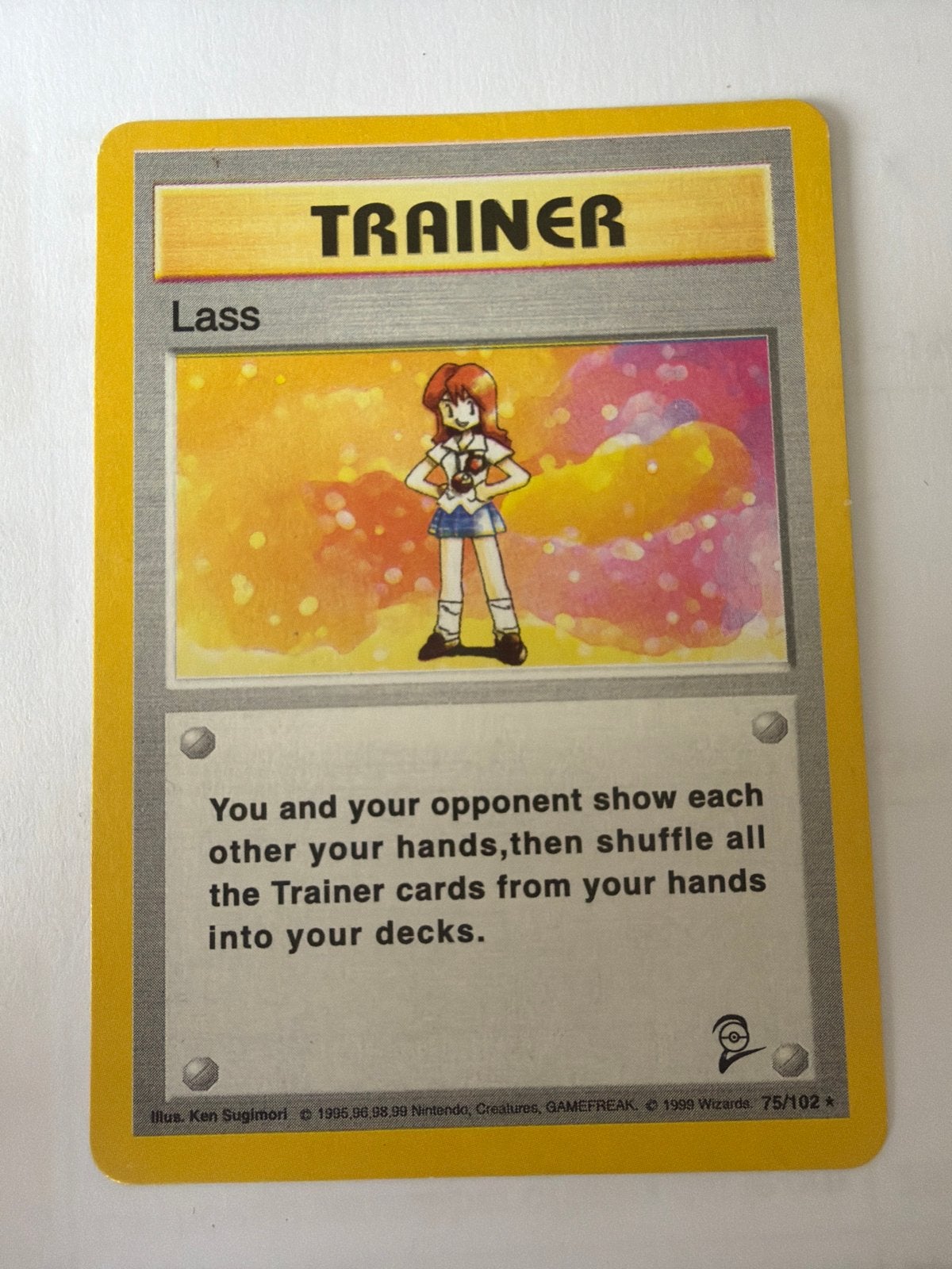 Pokémon Trainer Lass Kaart 75/102 (Base Set), Ophalen of Verzenden, Gebruikt, Losse kaart