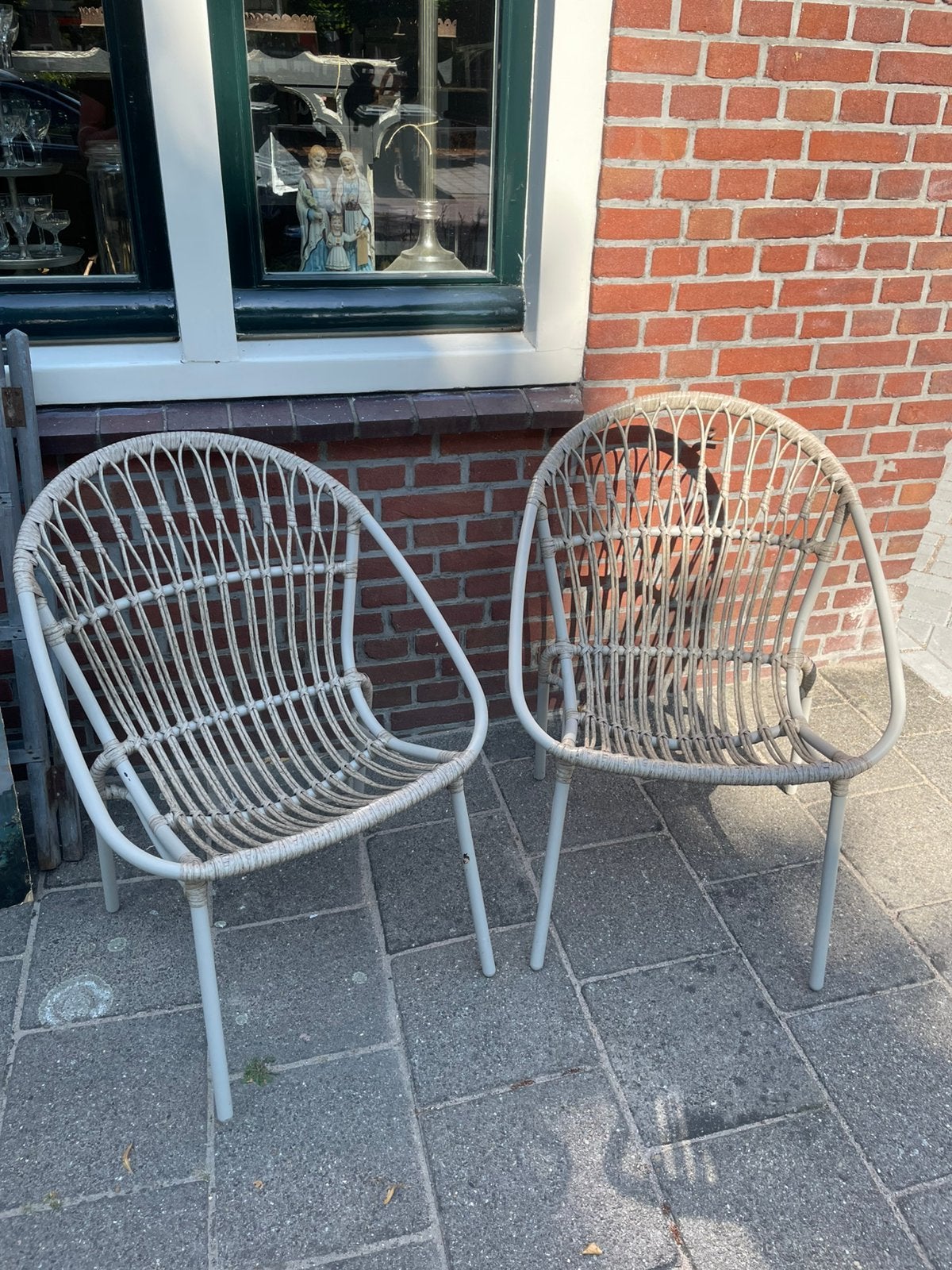 2 stoeltjes leuke ibizastyle,veranda, tuinstoelen, Ophalen