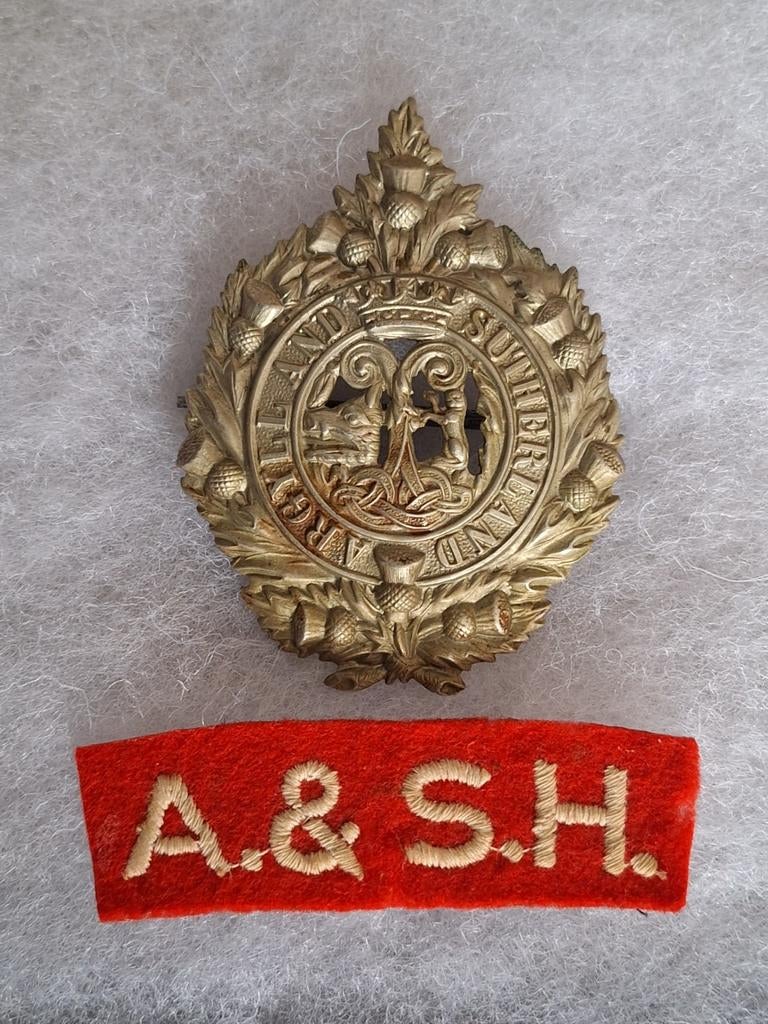 WO2 Engeland set emblemen Argyl and Sutherland Highlanders, Verzamelen, Militaria | Tweede Wereldoorlog, Verzenden, Landmacht