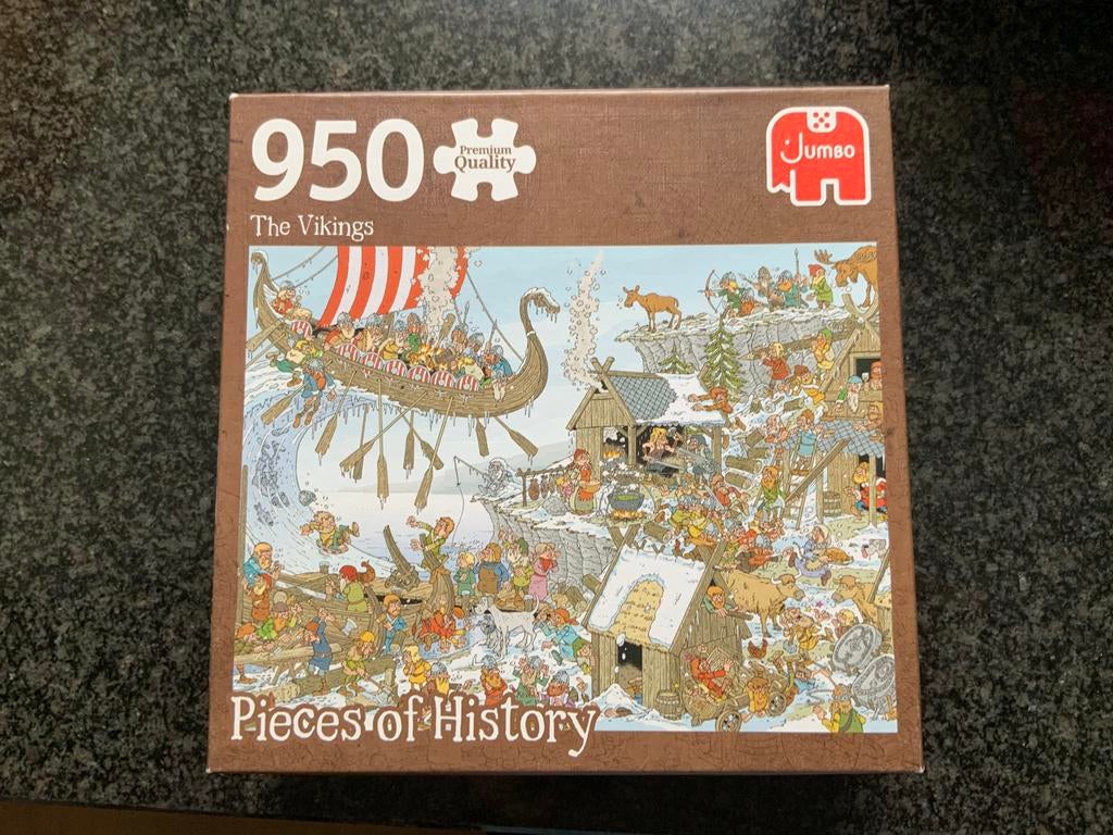 Jumbo puzzel ‘Pieces of history’ The Vikings 950 stukjes, Ophalen of Verzenden, 500 t/m 1500 stukjes, Zo goed als nieuw