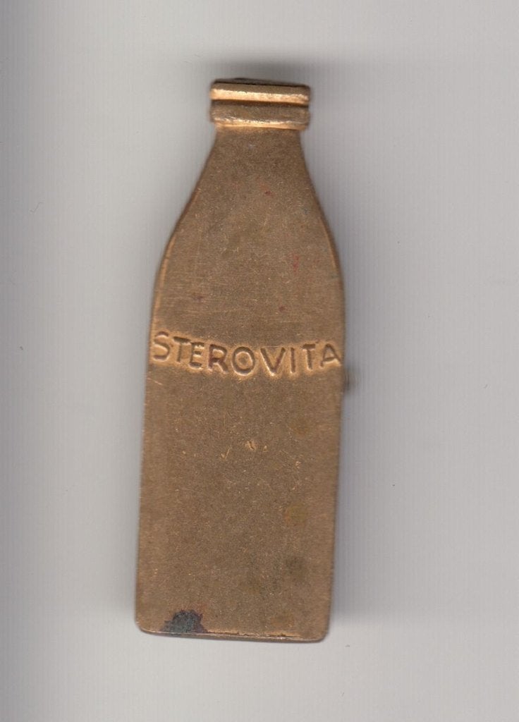 Sterovita Zuivel Melk broche, Verzamelen, Gebruikt, Niet vindbaar, Niet vindbaar, Speldje of Pin