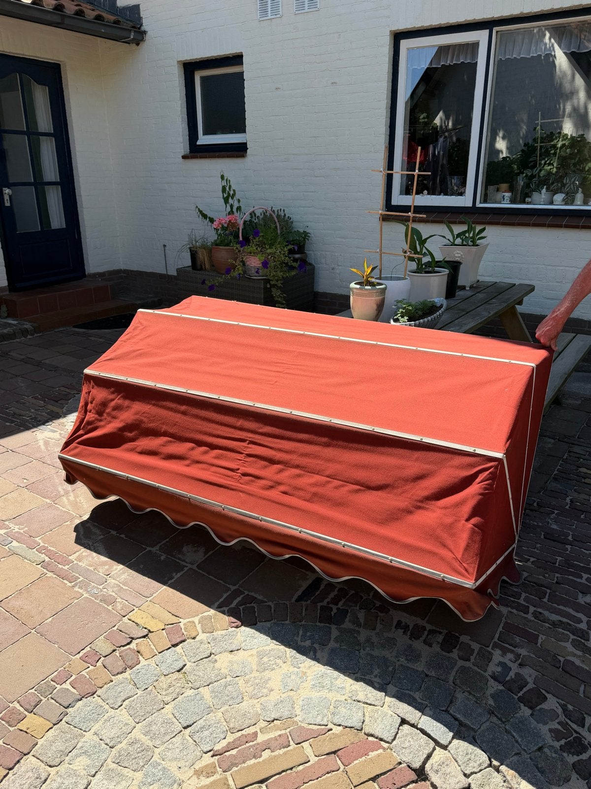 Markiezen - 1 grote en 2 kleine - rood, Gebruikt, Ophalen of Verzenden, Minder dan 250 cm, Markies