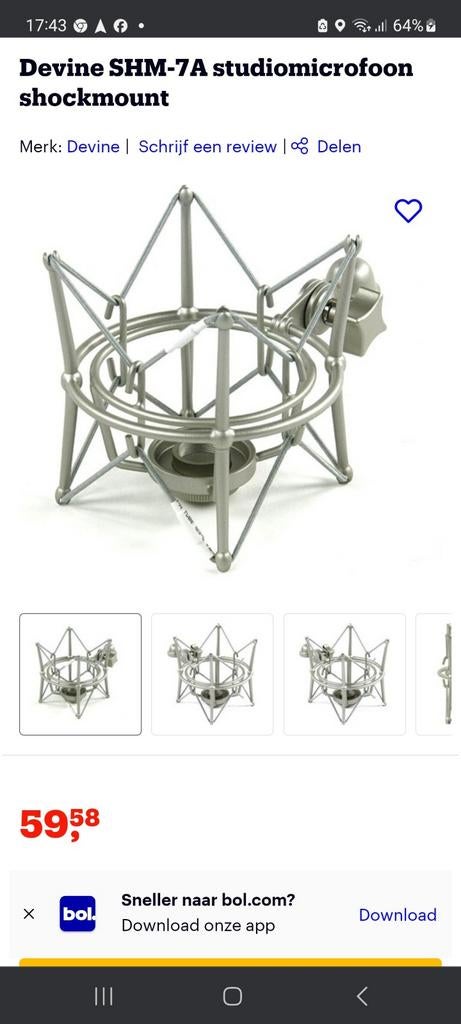 Devine SHM-7A studiomicrofoon shockmount, Ophalen of Verzenden, Studiomicrofoon