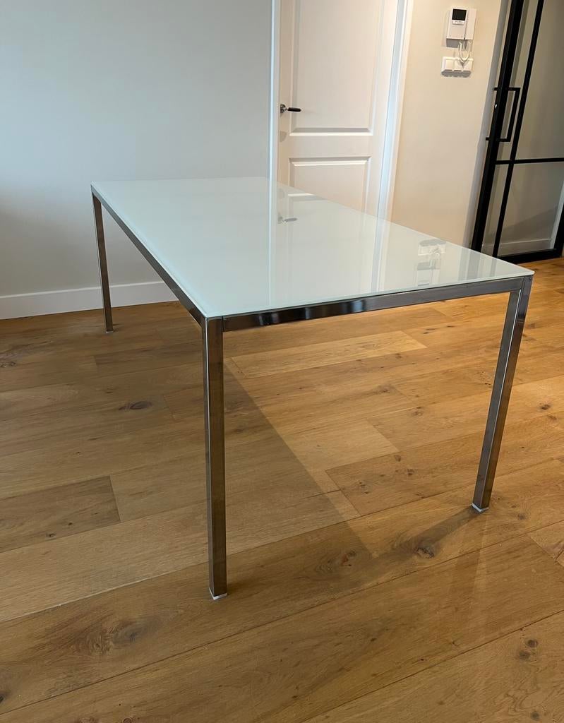 IKEA Torsby Eettafel – 180x85 cm – Chroom/Wit – Nette staat, Ophalen, Ikea Torsby, 50 tot 100 cm, Vijf personen of meer