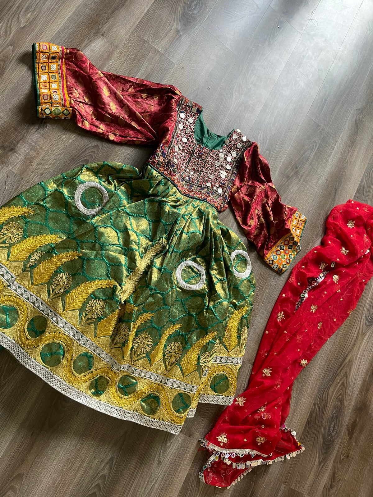 Afghaanse jurk Kalay Afghani - Grote maat XL/XXL, Ophalen of Verzenden, Zo goed als nieuw, Maat 46/48 (XL) of groter, Meerkleurig