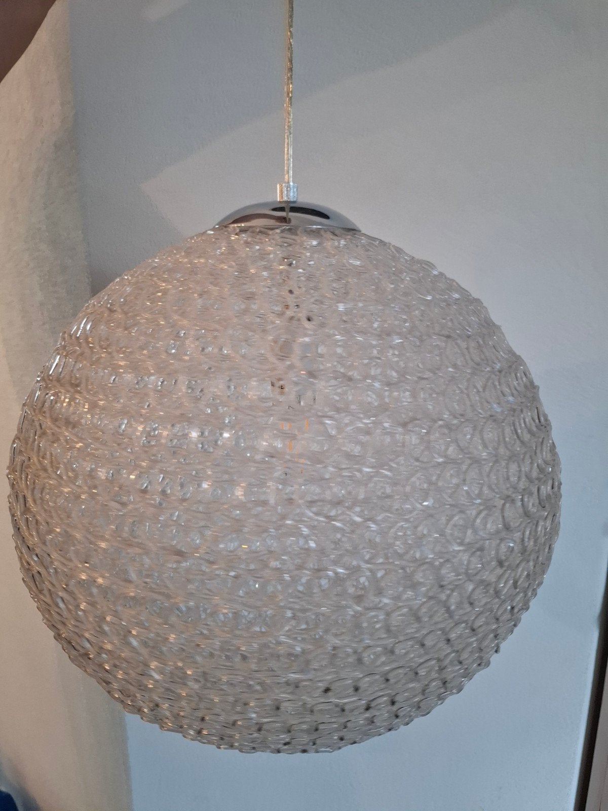 Mooie bolvormige hanglamp - sfeervol lichteffect, Kunststof, E27 (groot), Zo goed als nieuw, Modern, Eigentijds