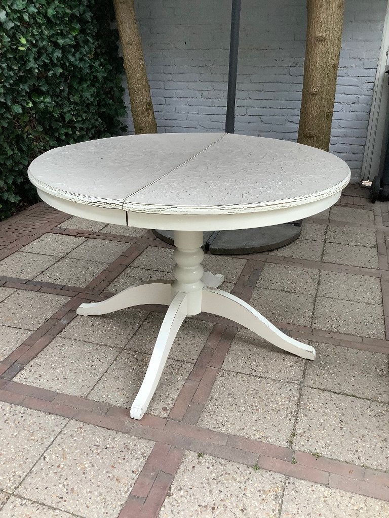 Ronde Tafel Ikea wit GRATIS, Huis en Inrichting, Tafels | Eettafels, Ophalen, Gebruikt, Rond, 100 tot 150 cm