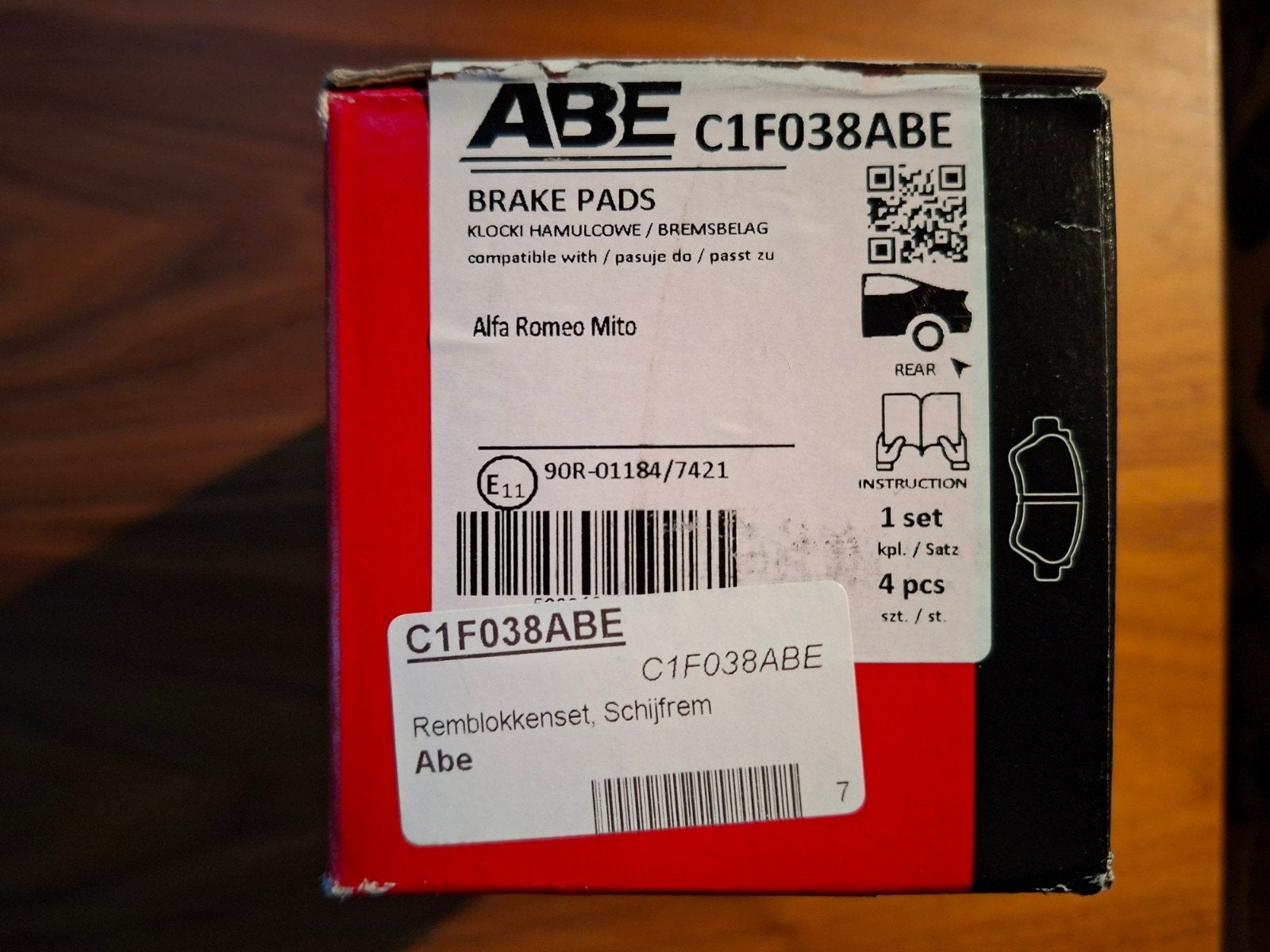 ABE Remblokken set voor oa Alfa Romeo Mito - Nieuw, Ophalen of Verzenden, Nieuw, Alfa Romeo