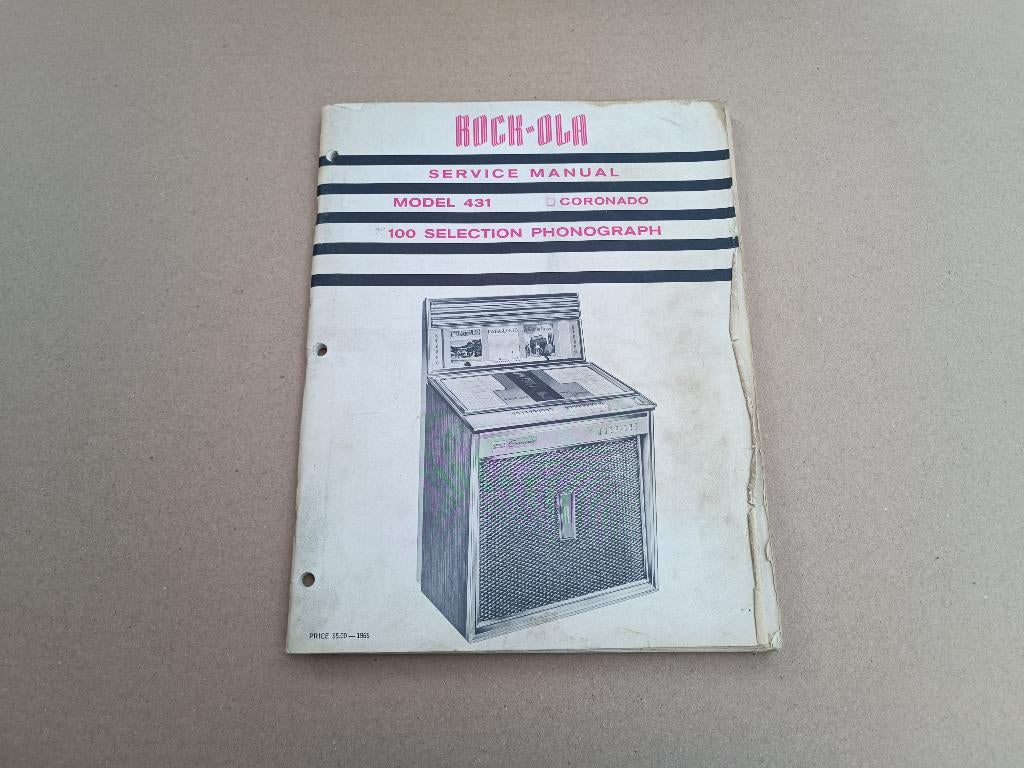 Service Manual Rock-ola 431 Coronado (1966) jukebox, Verzenden, Gebruikt, 1950 tot 1960, Seeburg