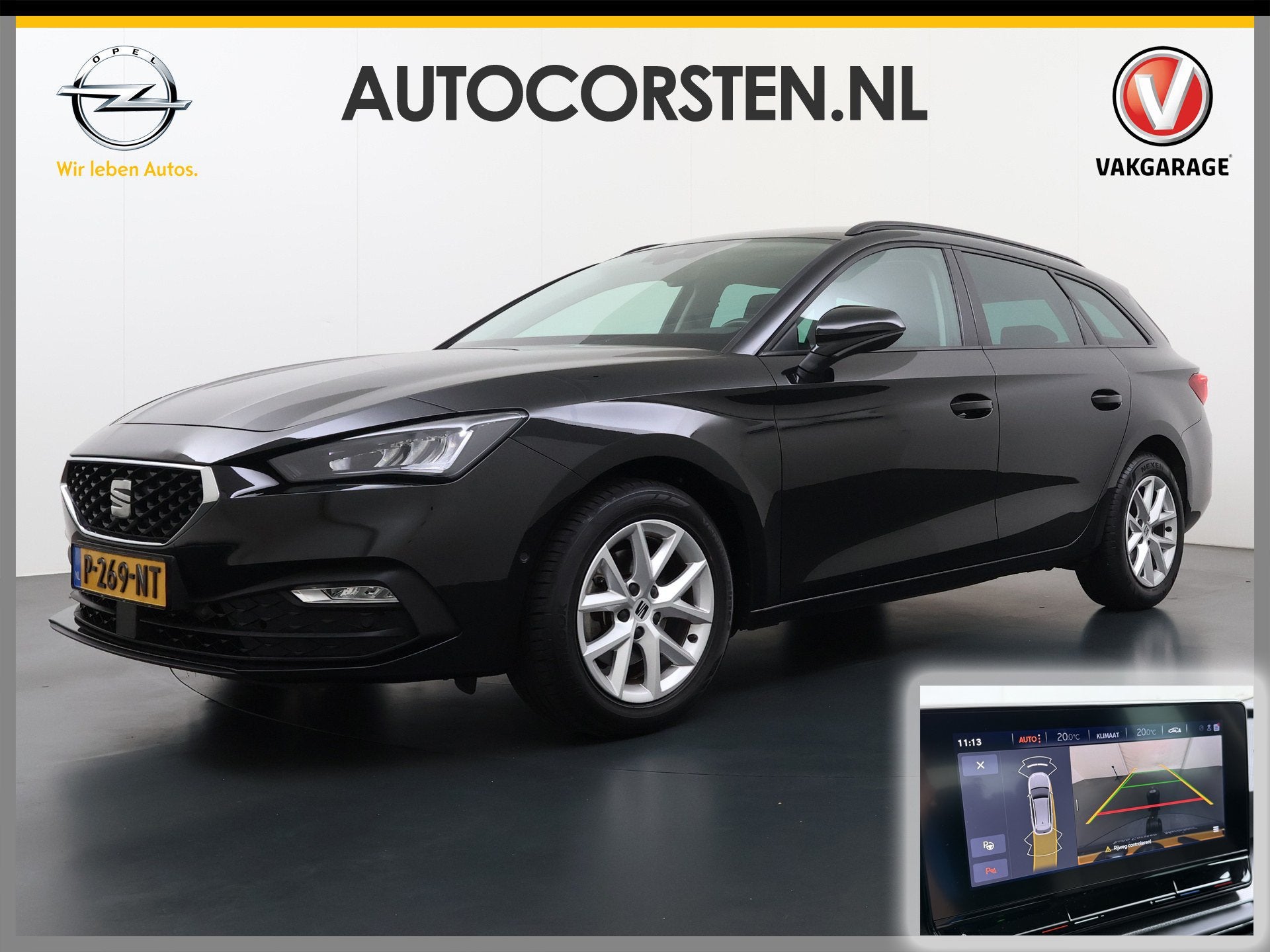 SEAT Leon Sportstourer 1.5T 131PK Adap.Cruise Trekhaak Camer, Auto's, Voorwielaandrijving, Stof, Gebruikt, 4 cilinders